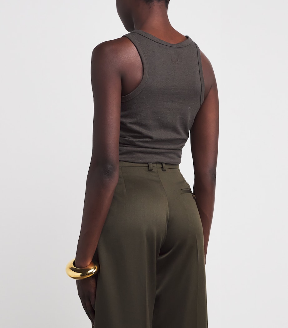 Cotton-Silk Knotted Tank Top GREY Image 4