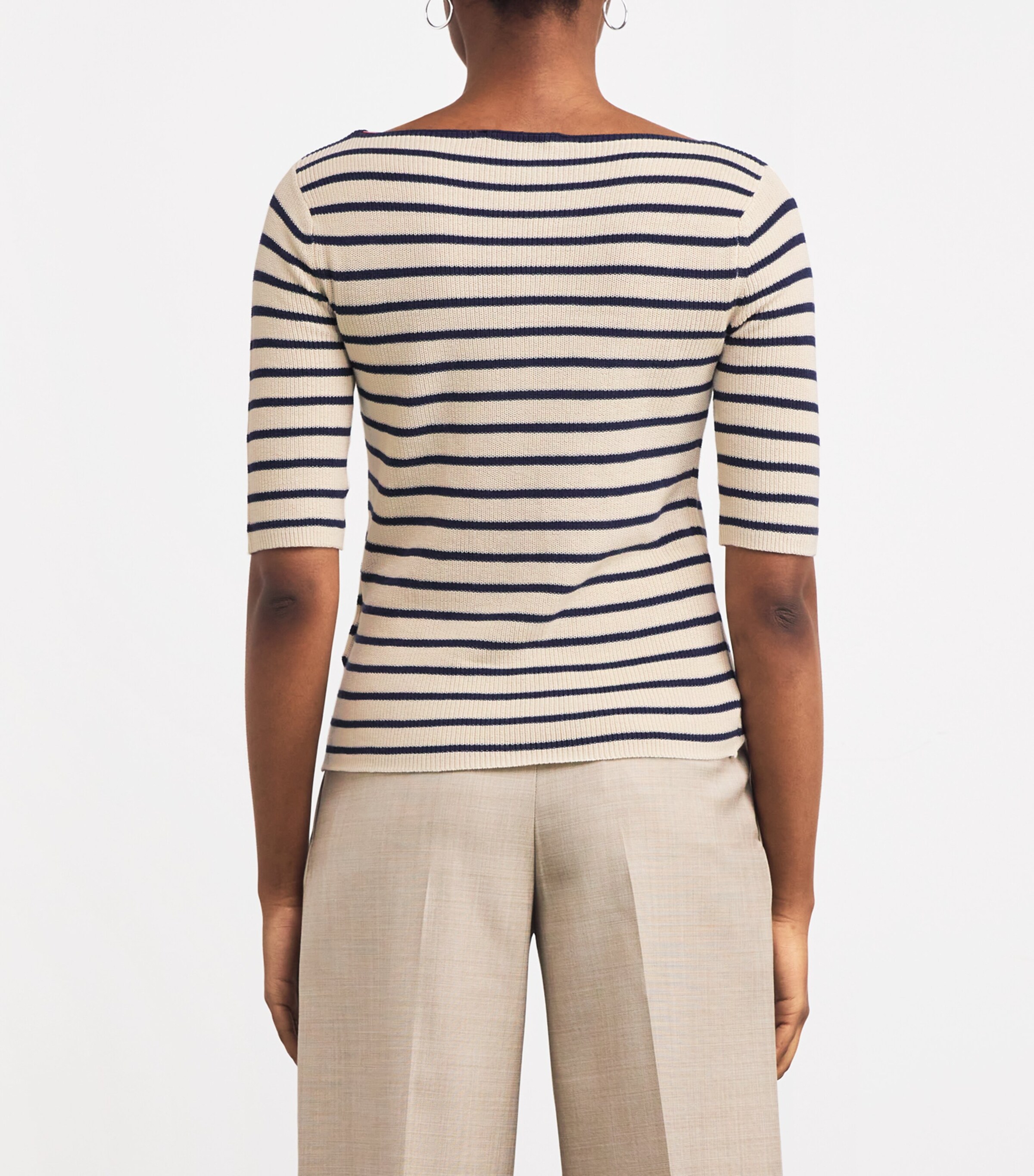 Cotton-Blend Boat-Neck Sweater ICE Image 4