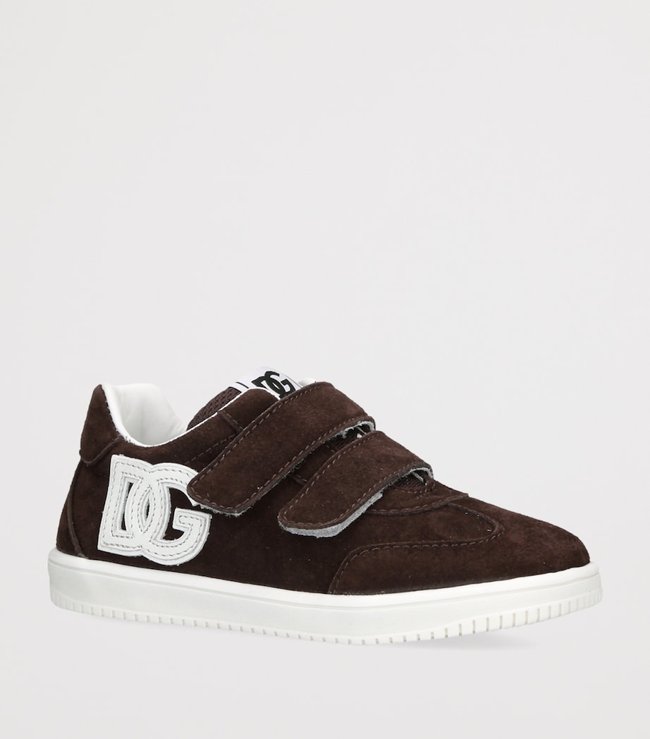 Dolce&Gabbana Kids Suede Logo Sneakers Dark Brown Image 2