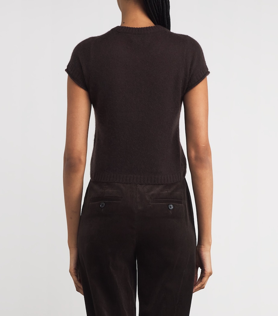 Wool-Cashmere-Silk Knitted T-Shirt COCOA BROWN Image 4