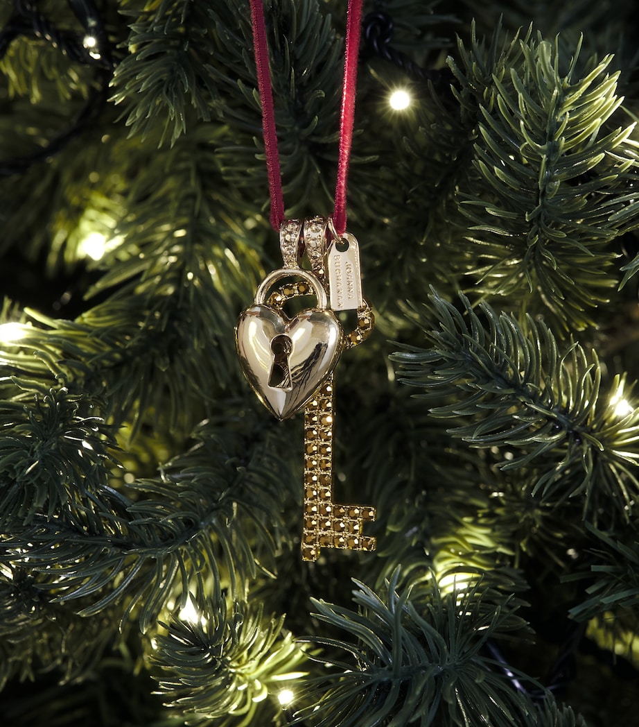 Joanna Buchanan Lock and Key Tree Decoration Gold Image 3