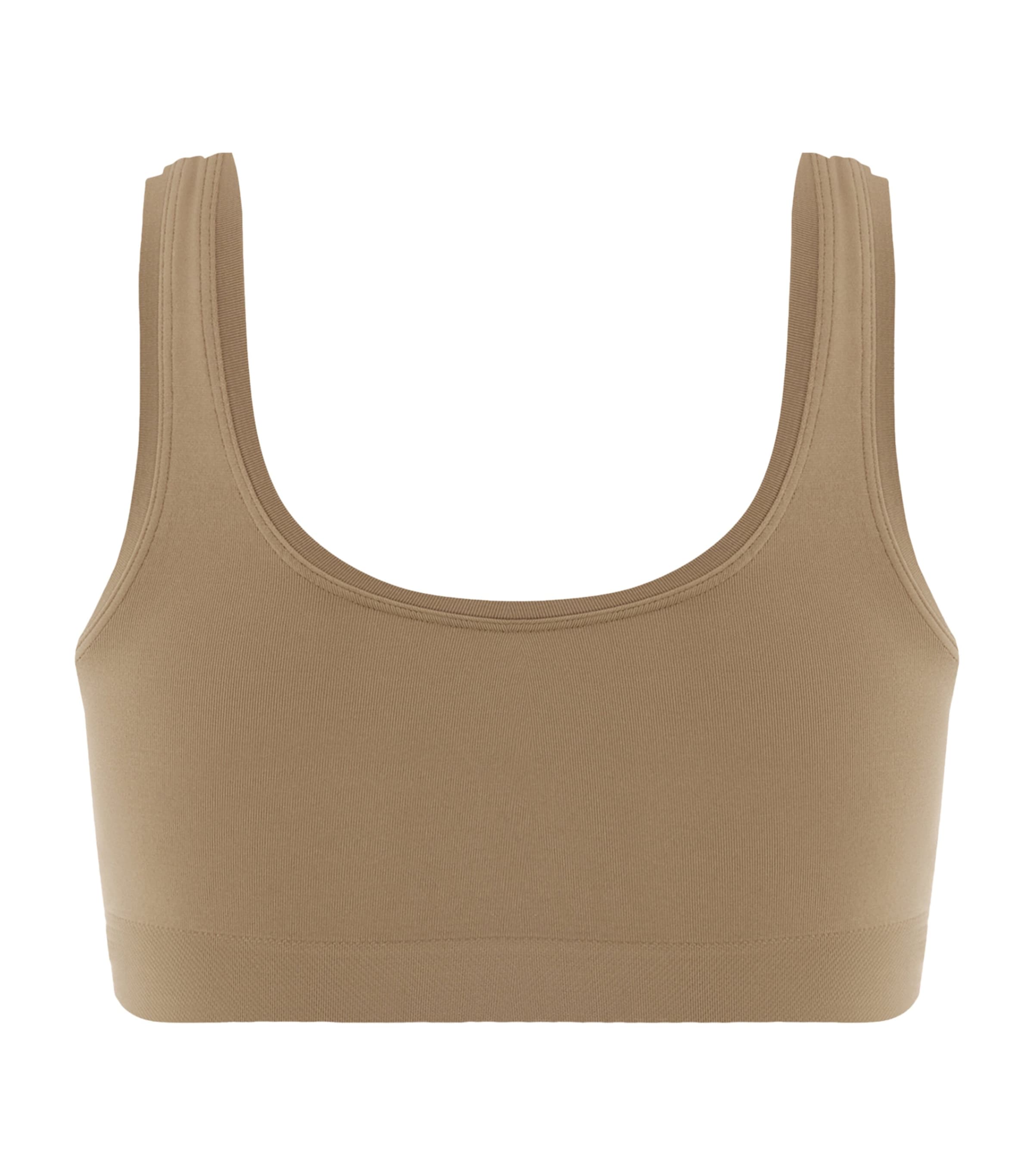 Hanro Womens Touch Feeling Crop Top Suede Camel Image 3