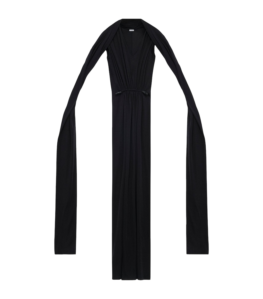 Silk Flamenco Maxi Dress BLACK Image 2