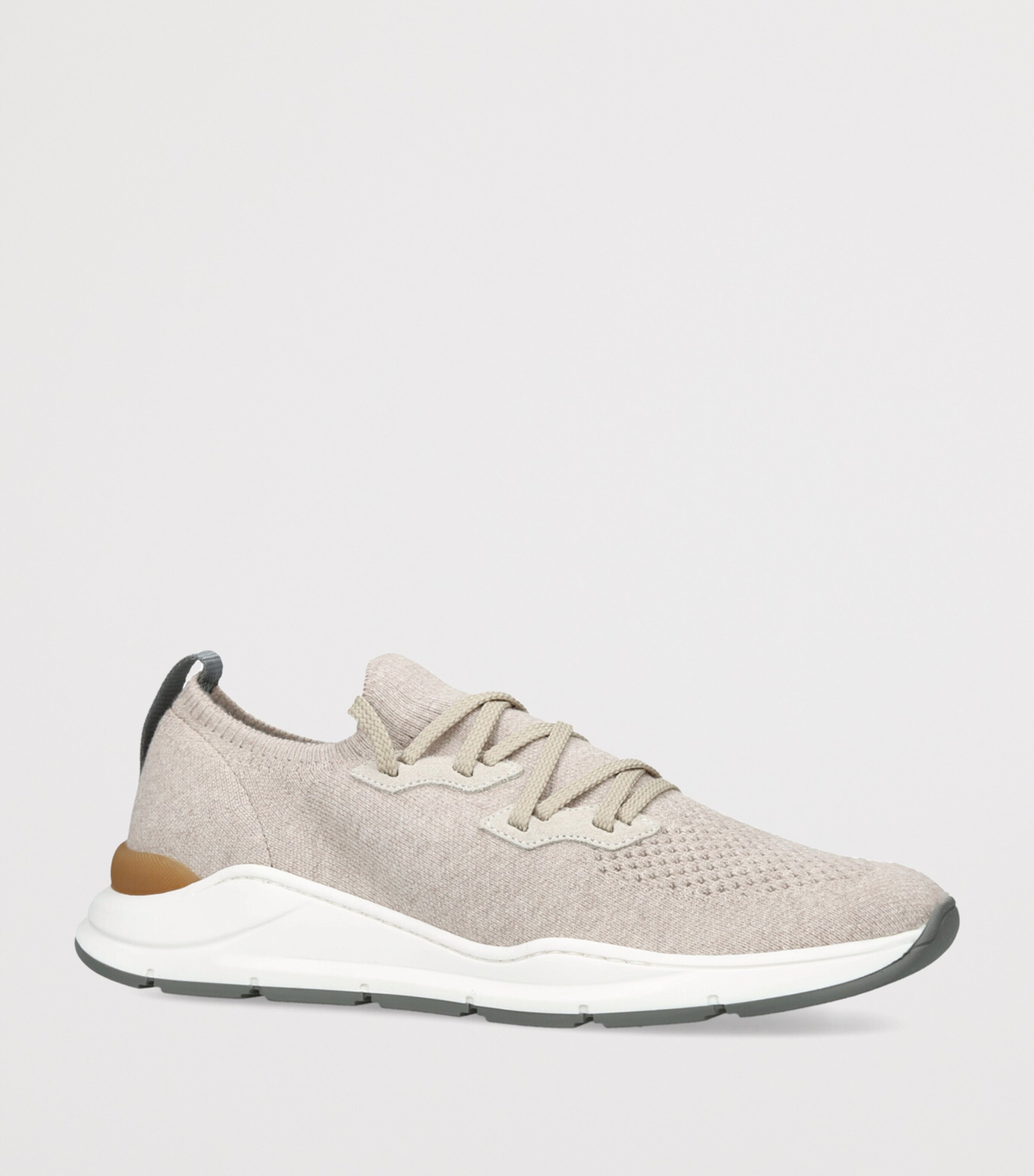 Brunello Cucinelli Cotton Knitted Runner Sneakers Beige Image 3