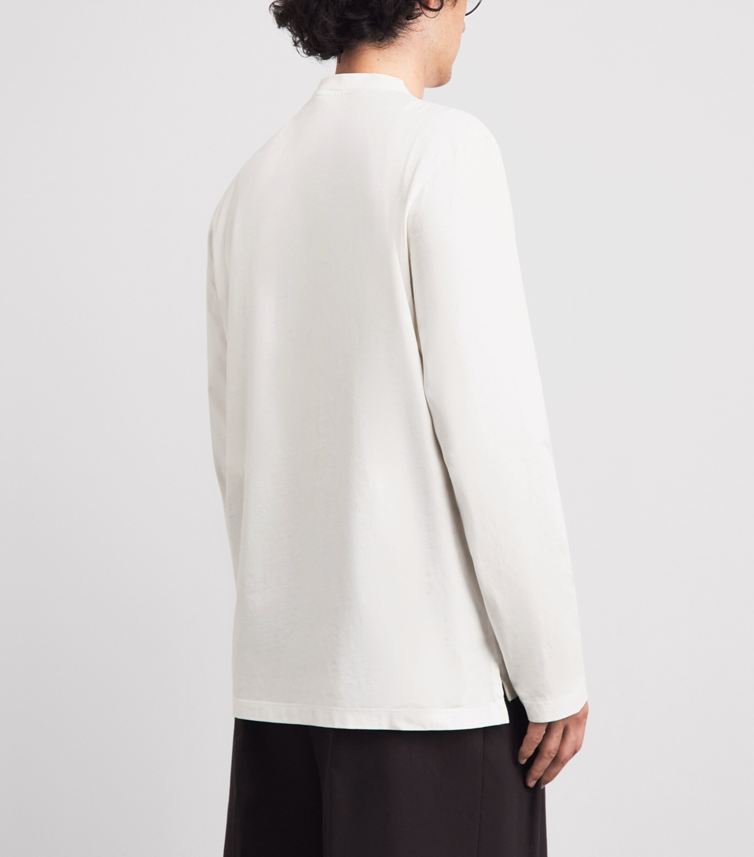 Barena Mens Cotton Jersey Henley Top Bianco Image 5