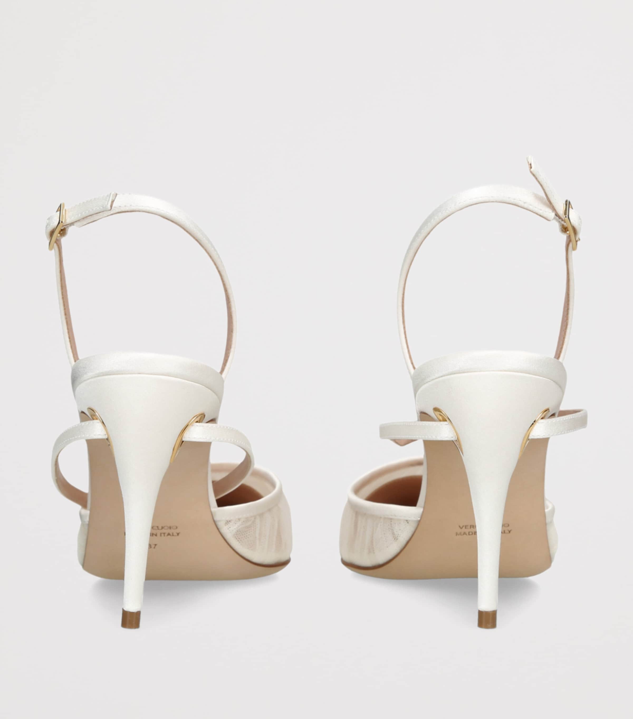 Jennifer Chamandi Tulle Vittorio Slingback Pumps 85 White Image 2