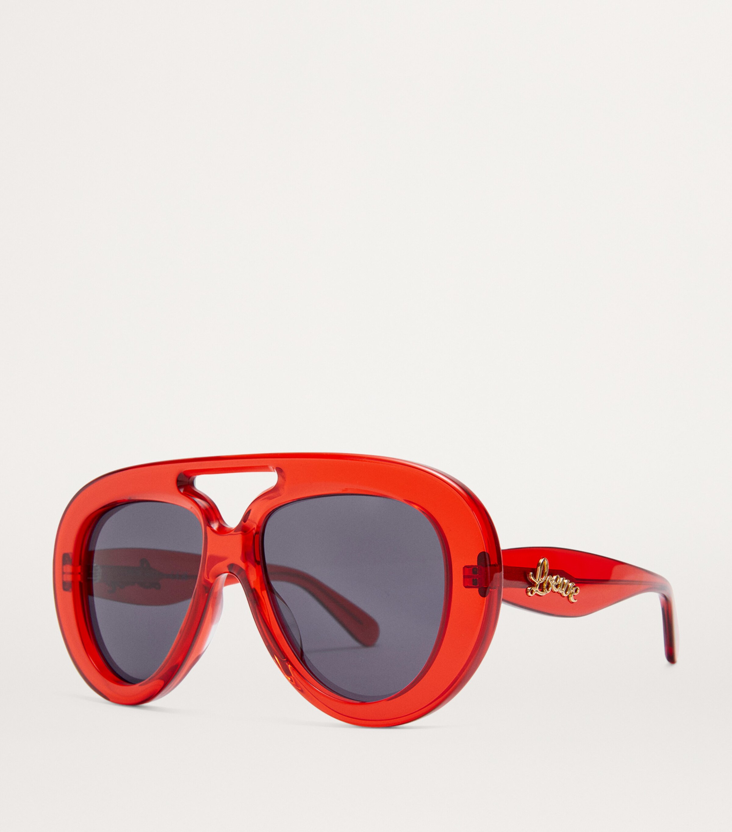 LOEWE Round Spoiler Aviator Sunglasses Transparent Bright R Image 2