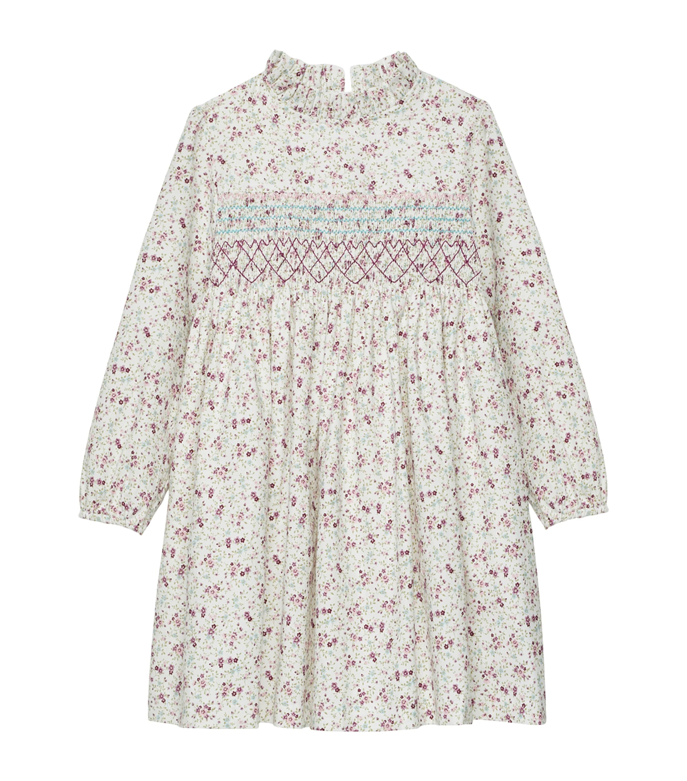 Trotters Kids' Cotton Edie Floral Dress In Pink