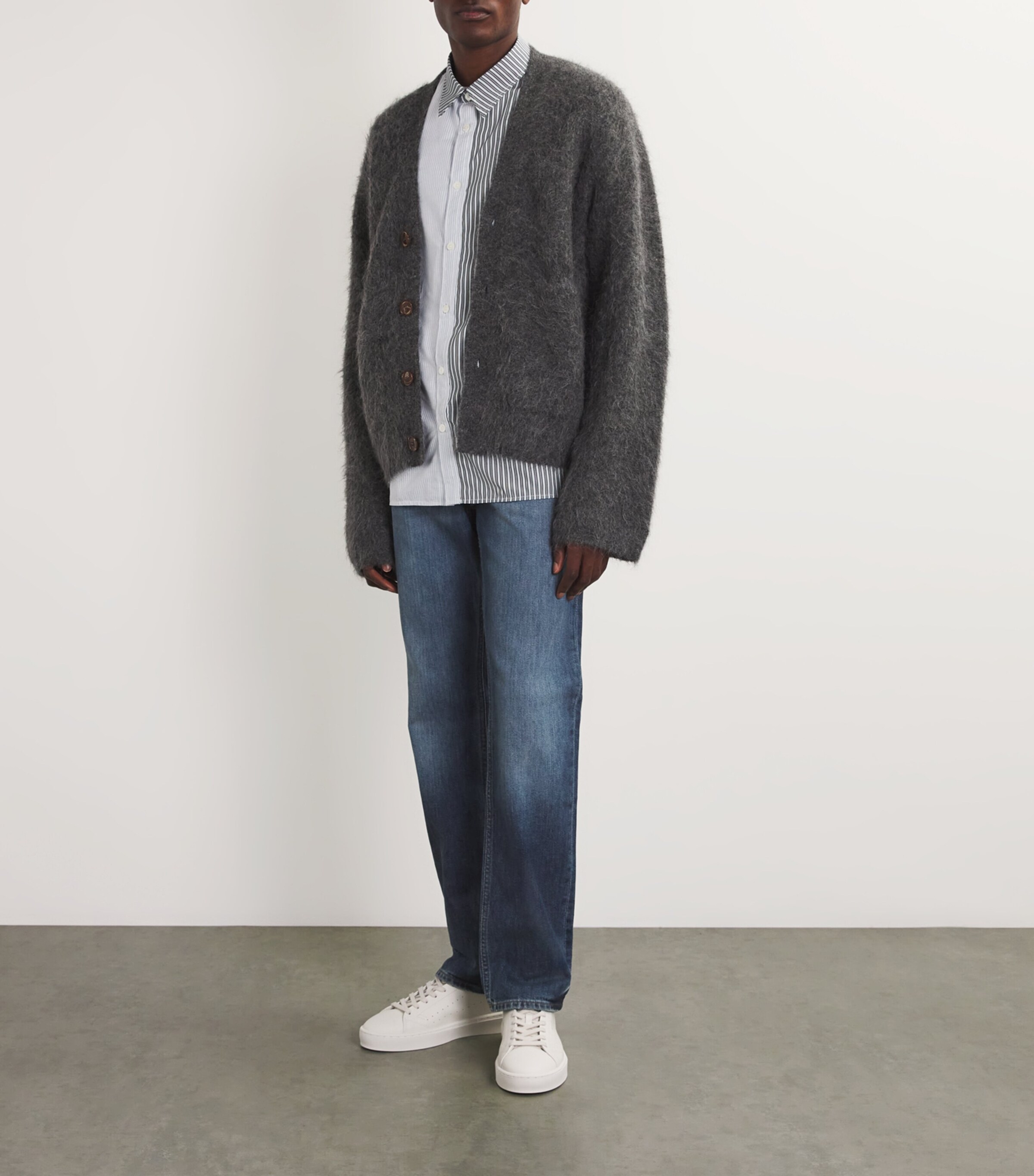 7 For All Mankind Mens Straight Jeans Mid Blue Image 2