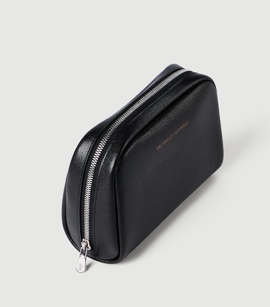 Brunello Cucinelli Leather Logo Beauty Case Image 2