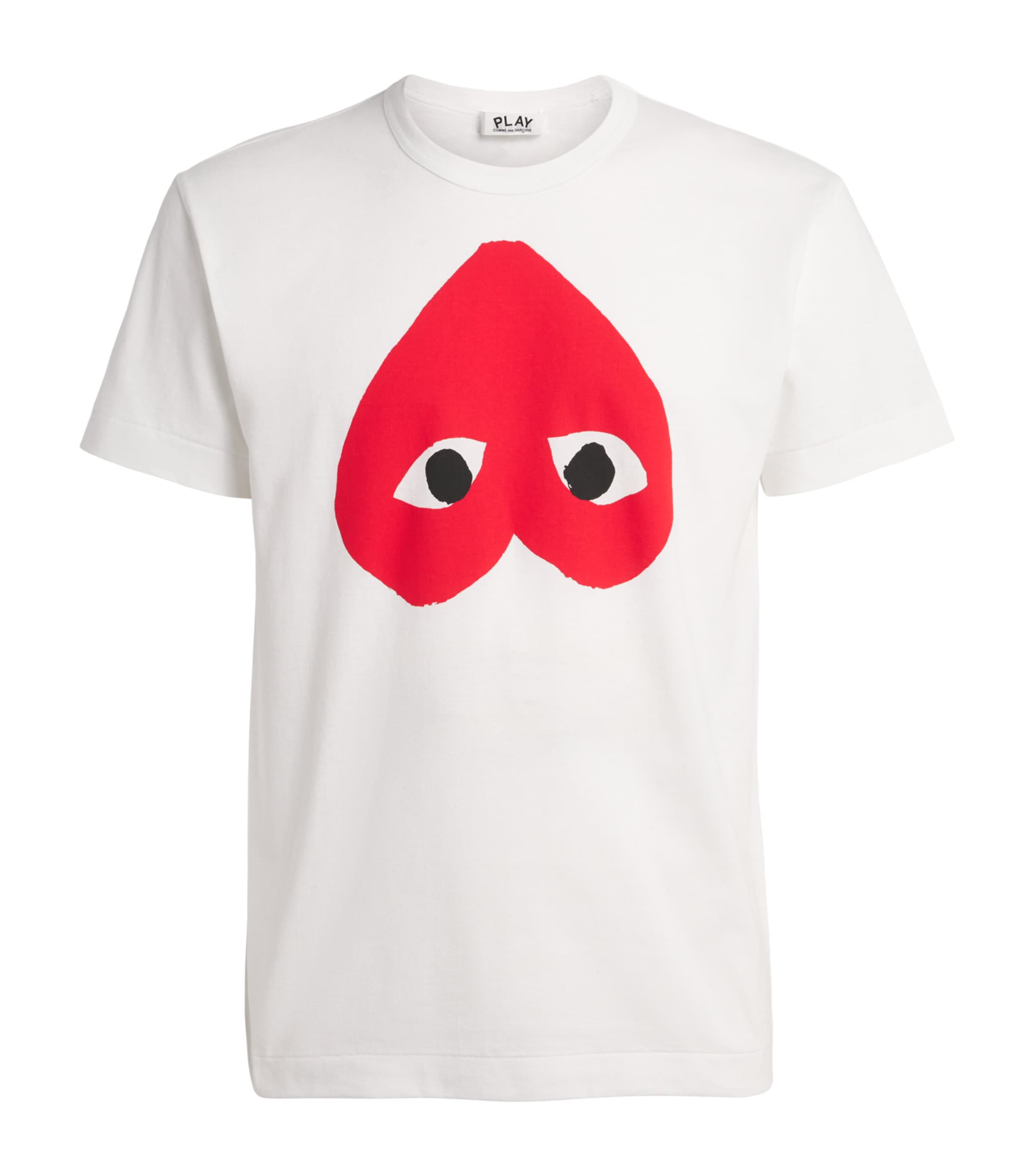 トップス PLAY COMME des GARCONS Comme Des Garçons Play White Cotton Upside Down Heart T-Shirt
