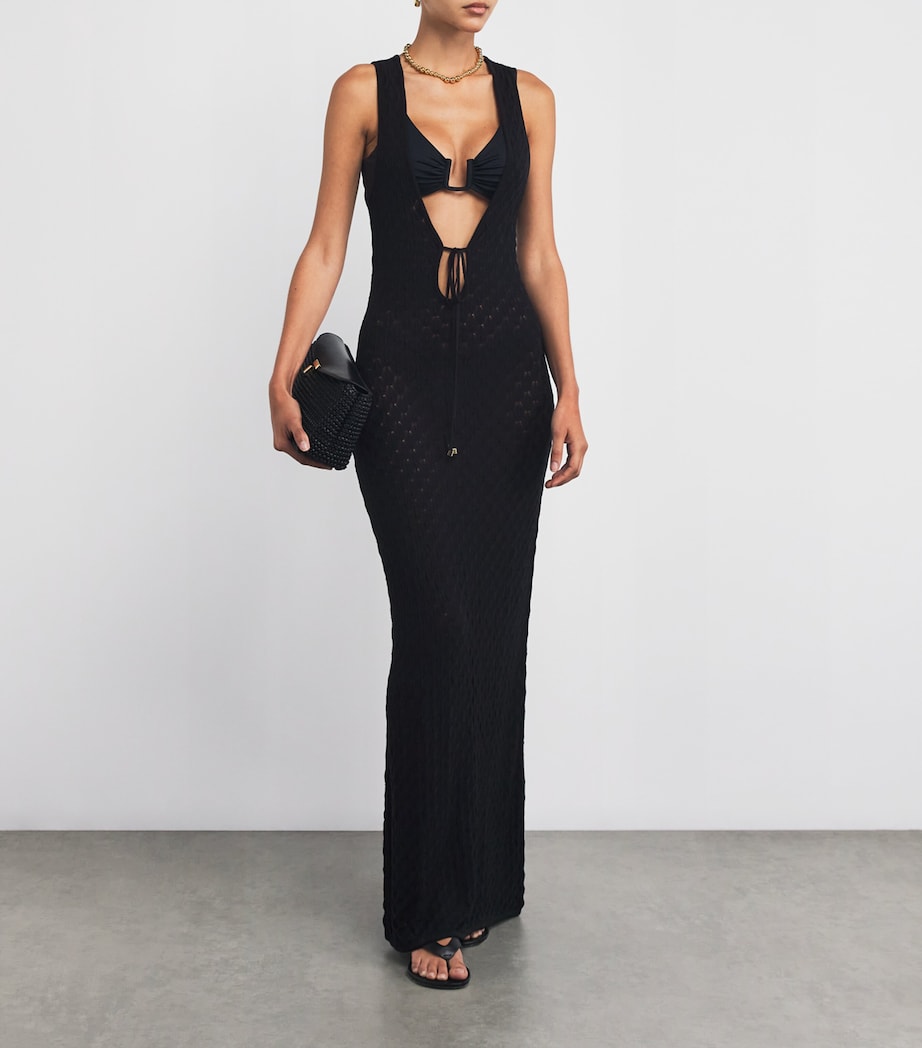 seychelle crochet dress Black Maxi Crochet knit Dress Seychelles OutDazl