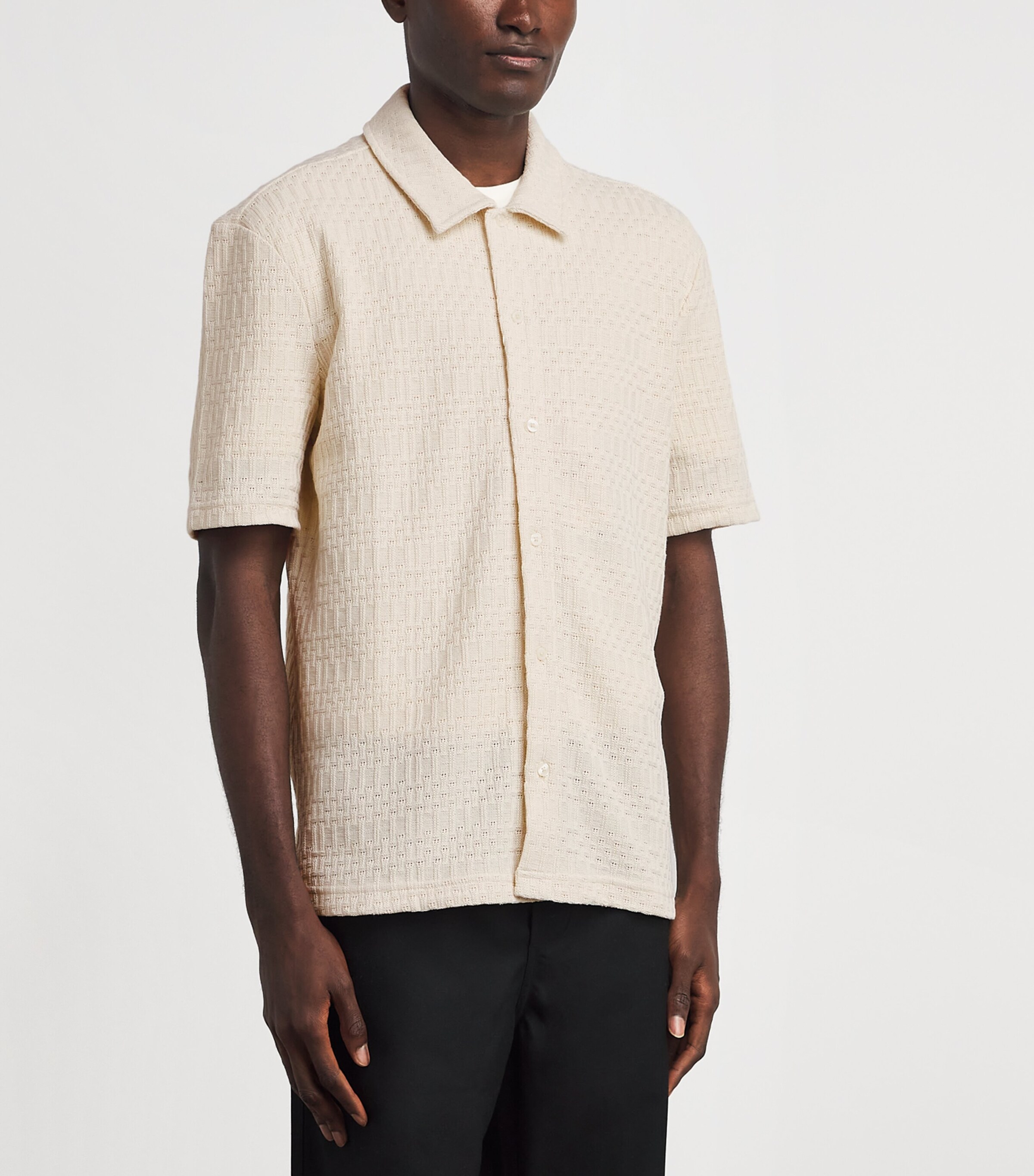 Samsøe Samsøe Mens Knitted Sakvist Shirt Silver Birch Image 4