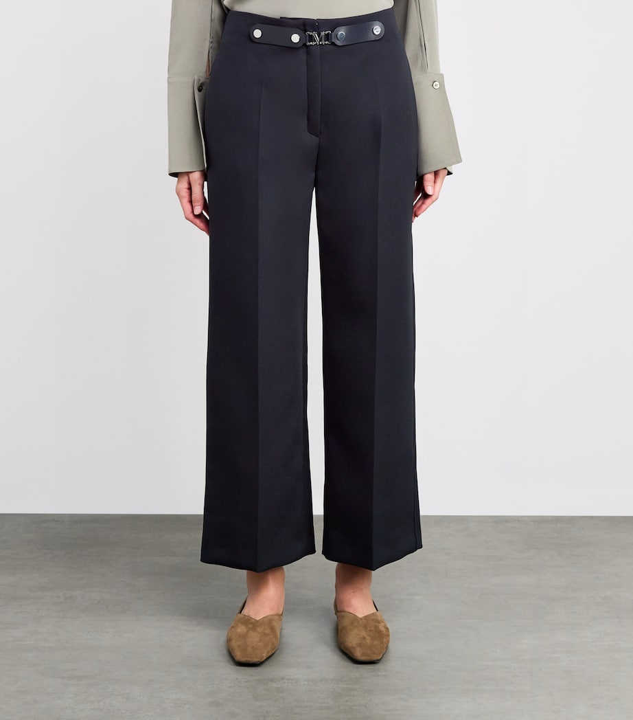 Leather-Trim Cropped Trousers ULTRAMARINE Image 3