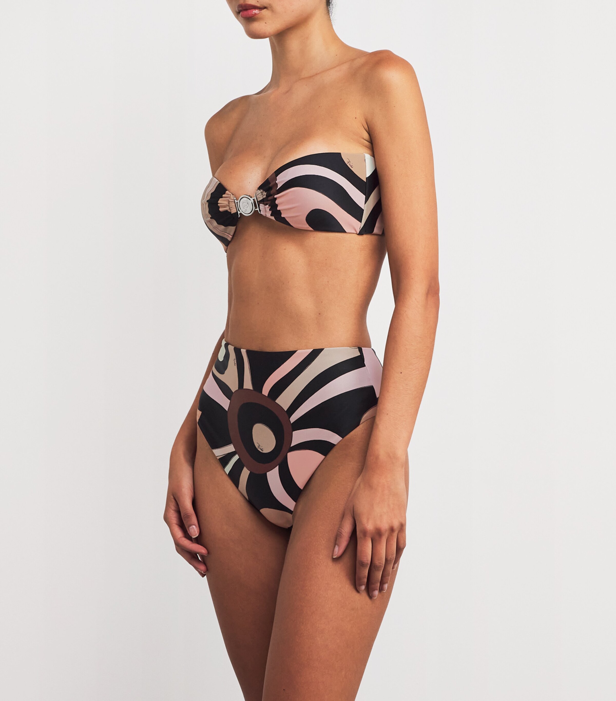 Marmo Print Bikini Top 001 NERO/NUDE Image 2
