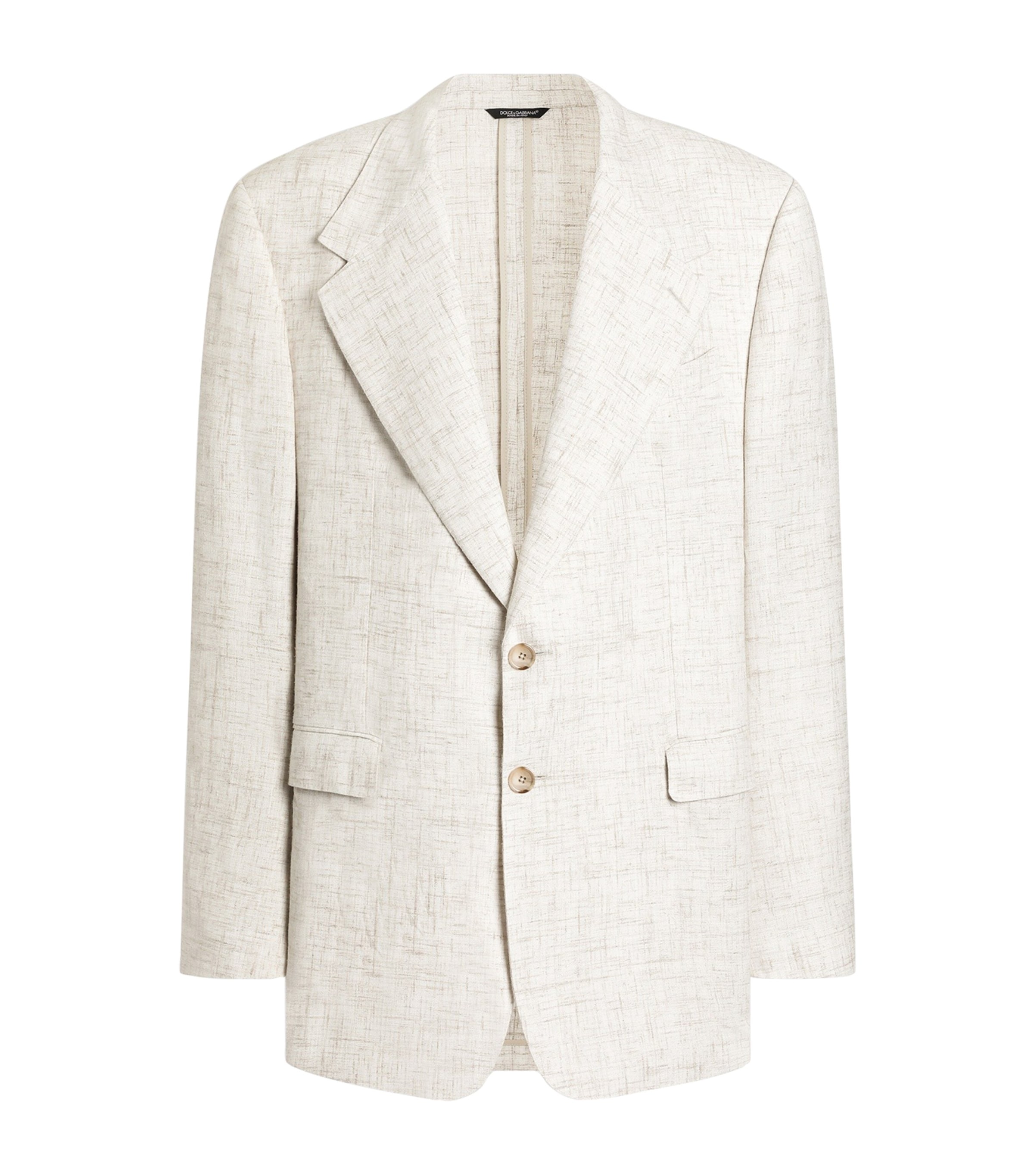 Dolce&Gabbana Mens Linen-Wool Tweed Blazer White Beige Ha Image 1