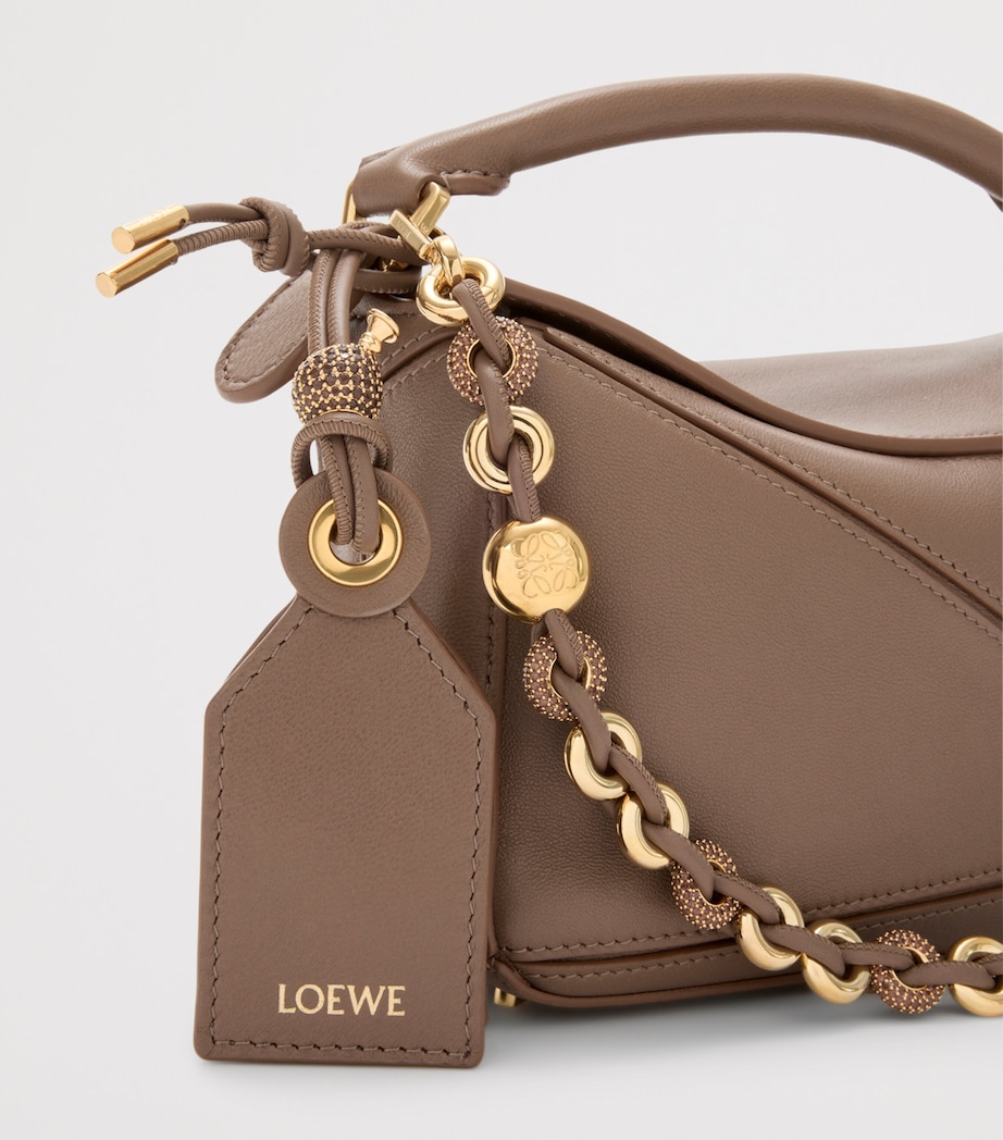 Mini Leather Puzzle Top-Handle Bag TAUPE Image 9