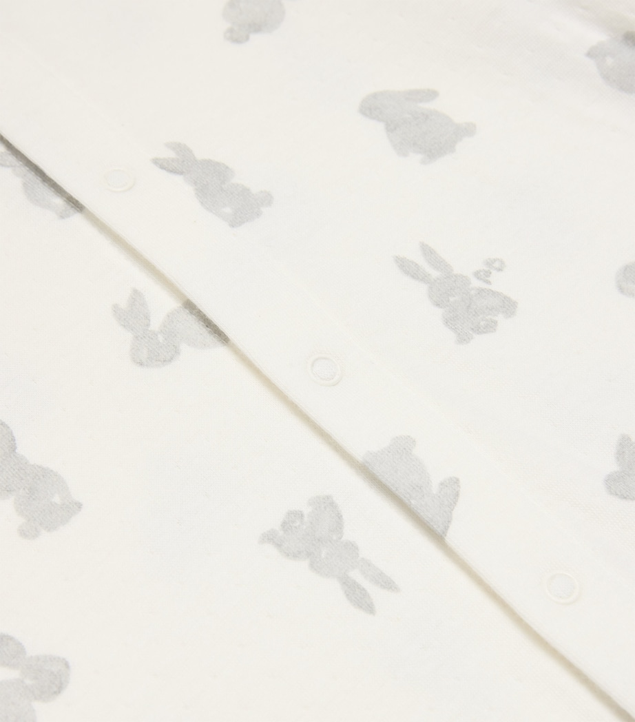 Bunny Print All-In-One (1-18 Months) 1MARSHMALLOW/GRIS Image 3