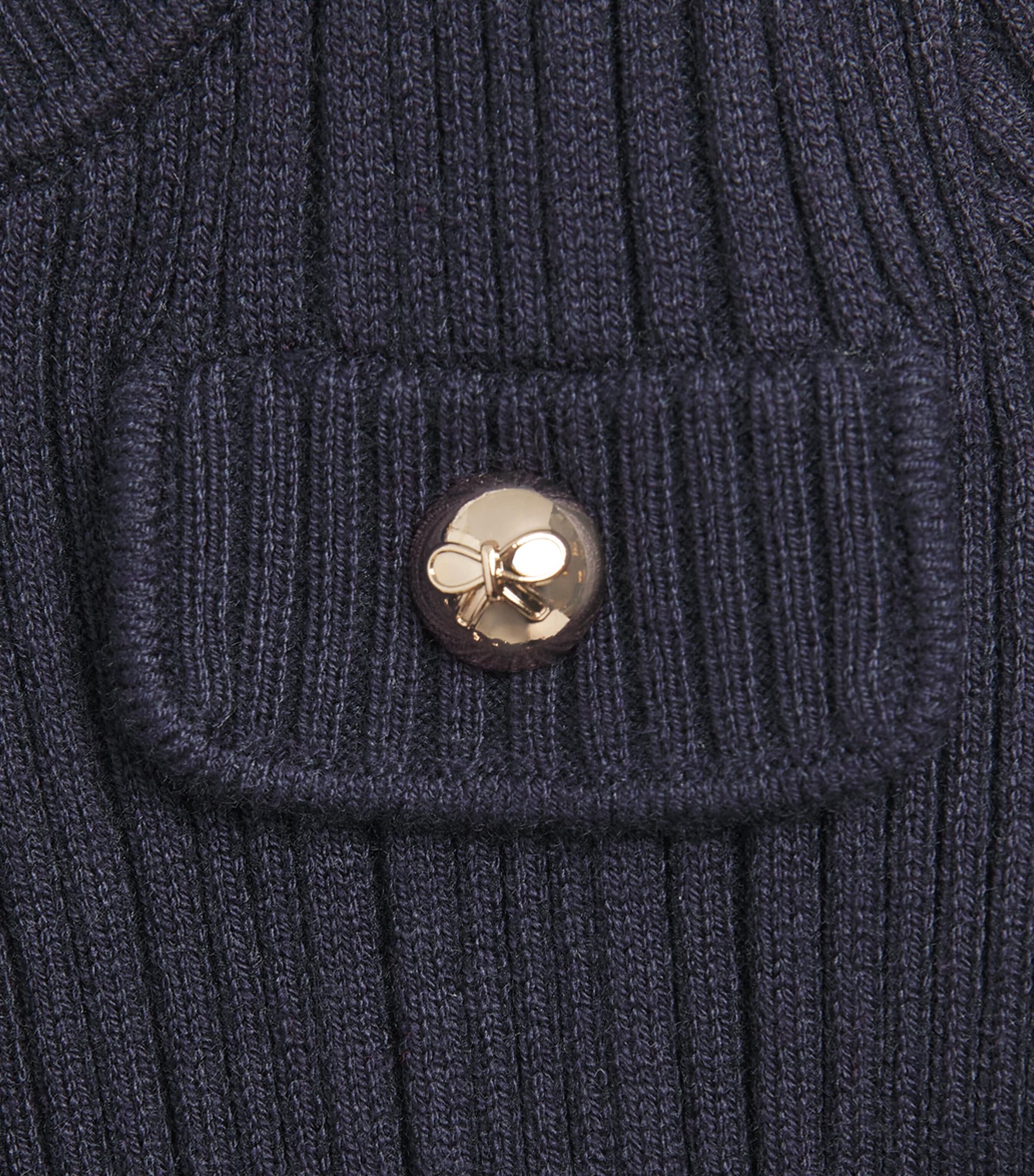 Self-Portrait Kids Rib-Knit Dress (3-12 Years) Navy Image 3