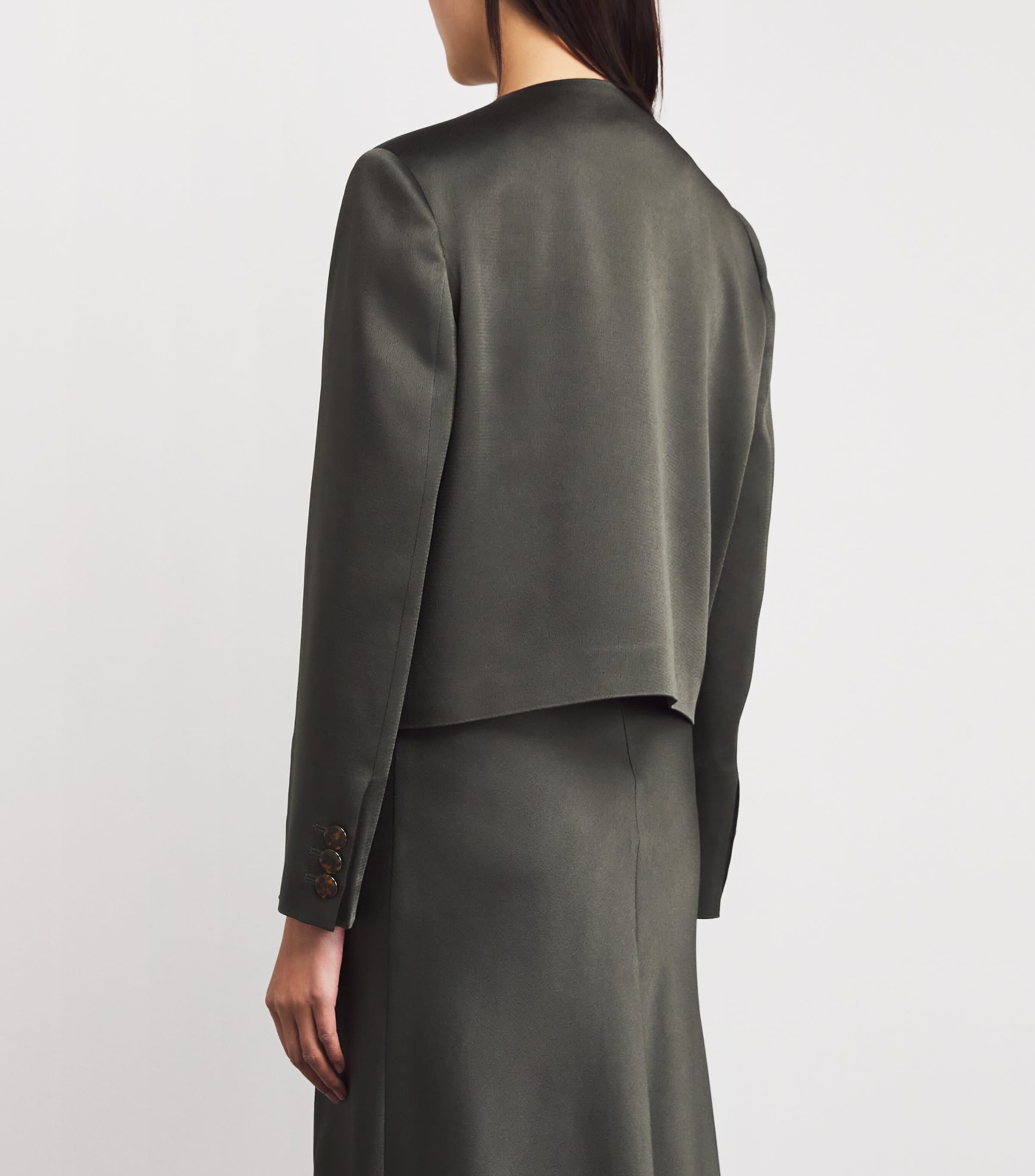 Satin Novalis Bomber Jacket V005 DARK FOREST Image 4