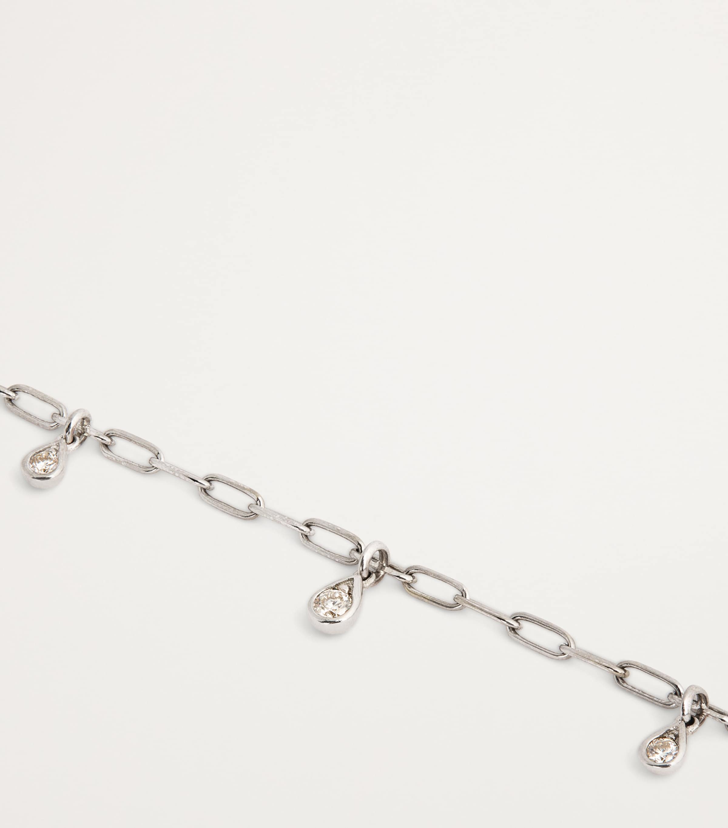 White Gold and Diamond Boho Anklet WHITE GOLD Image 3