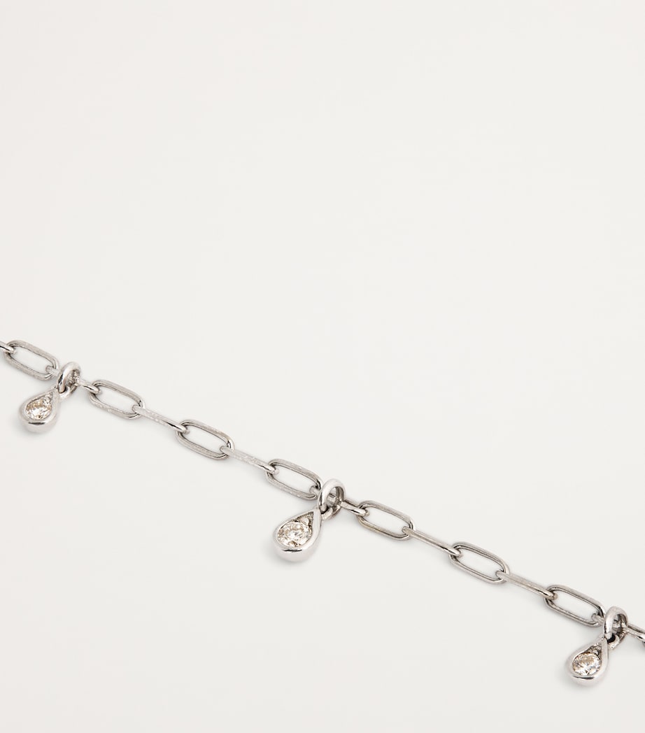 White Gold and Diamond Boho Anklet WHITE GOLD Image 3