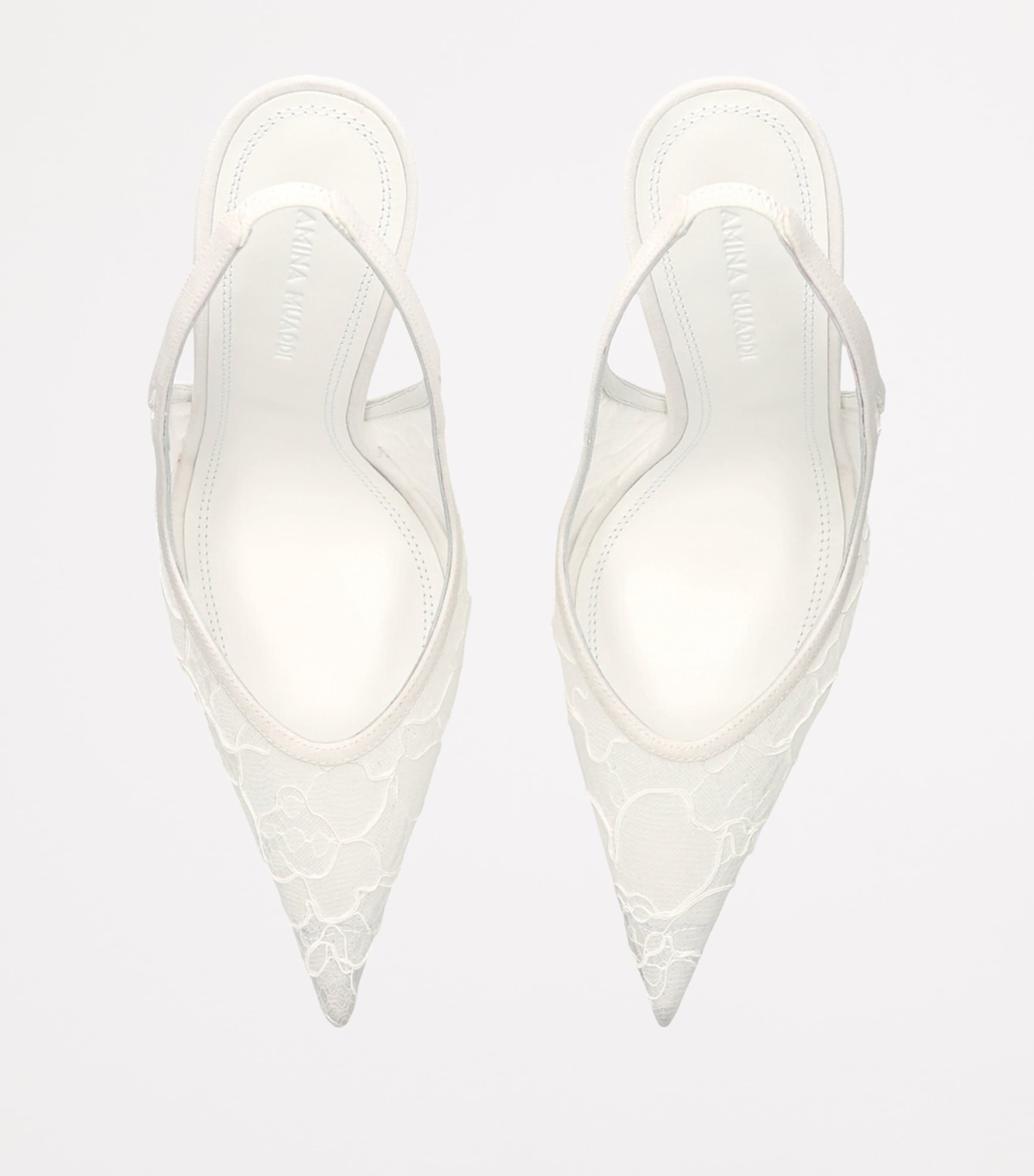 Lace Anok Slingback Pumps 105 WHITE Image 4