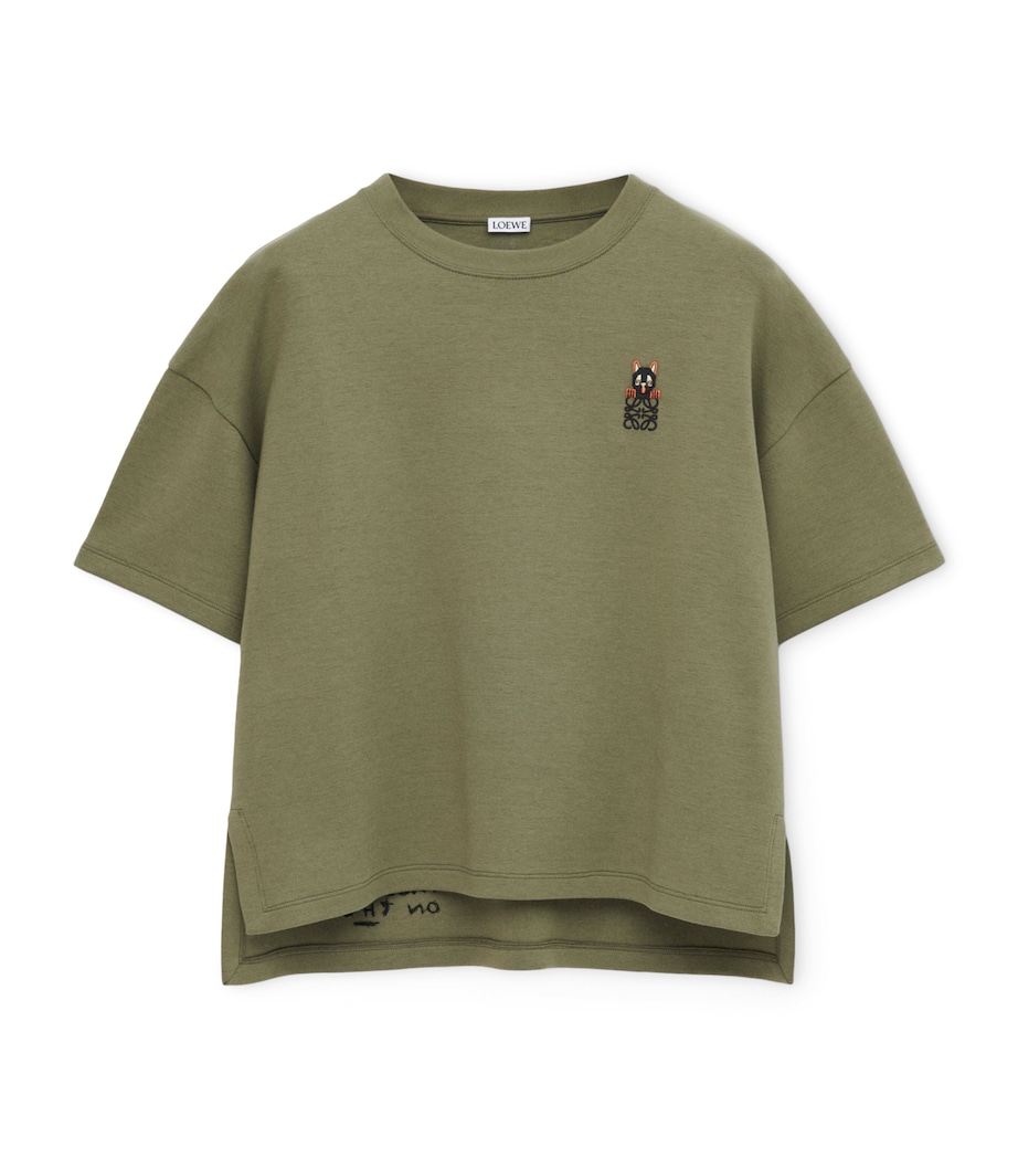 x Louis Wain Cotton-Blend Anagram T-Shirt KHAKI GREEN Image 1