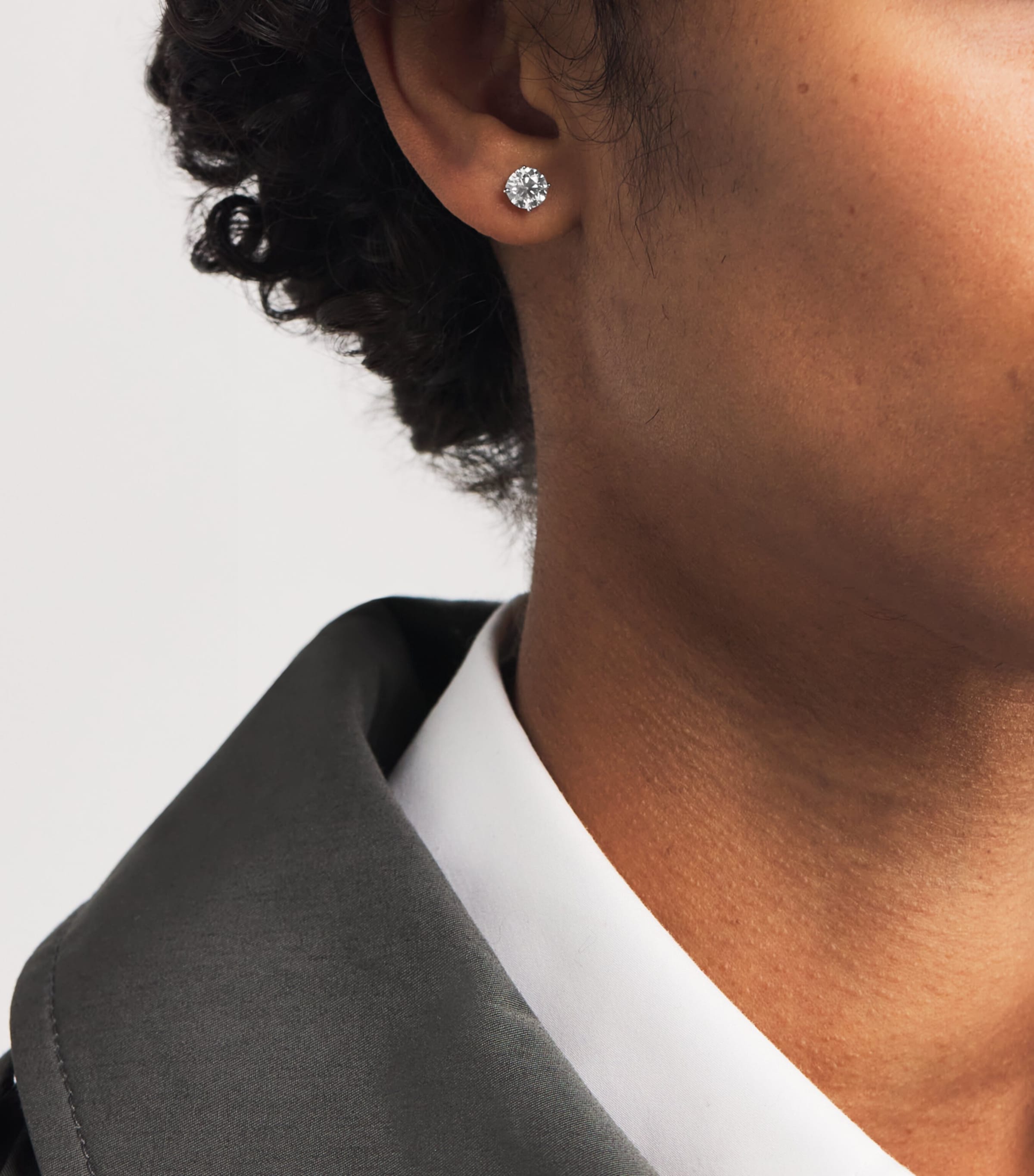 White Gold and Diamond Stud Earrings (1.90ctw) WHITE GOLD Image 2