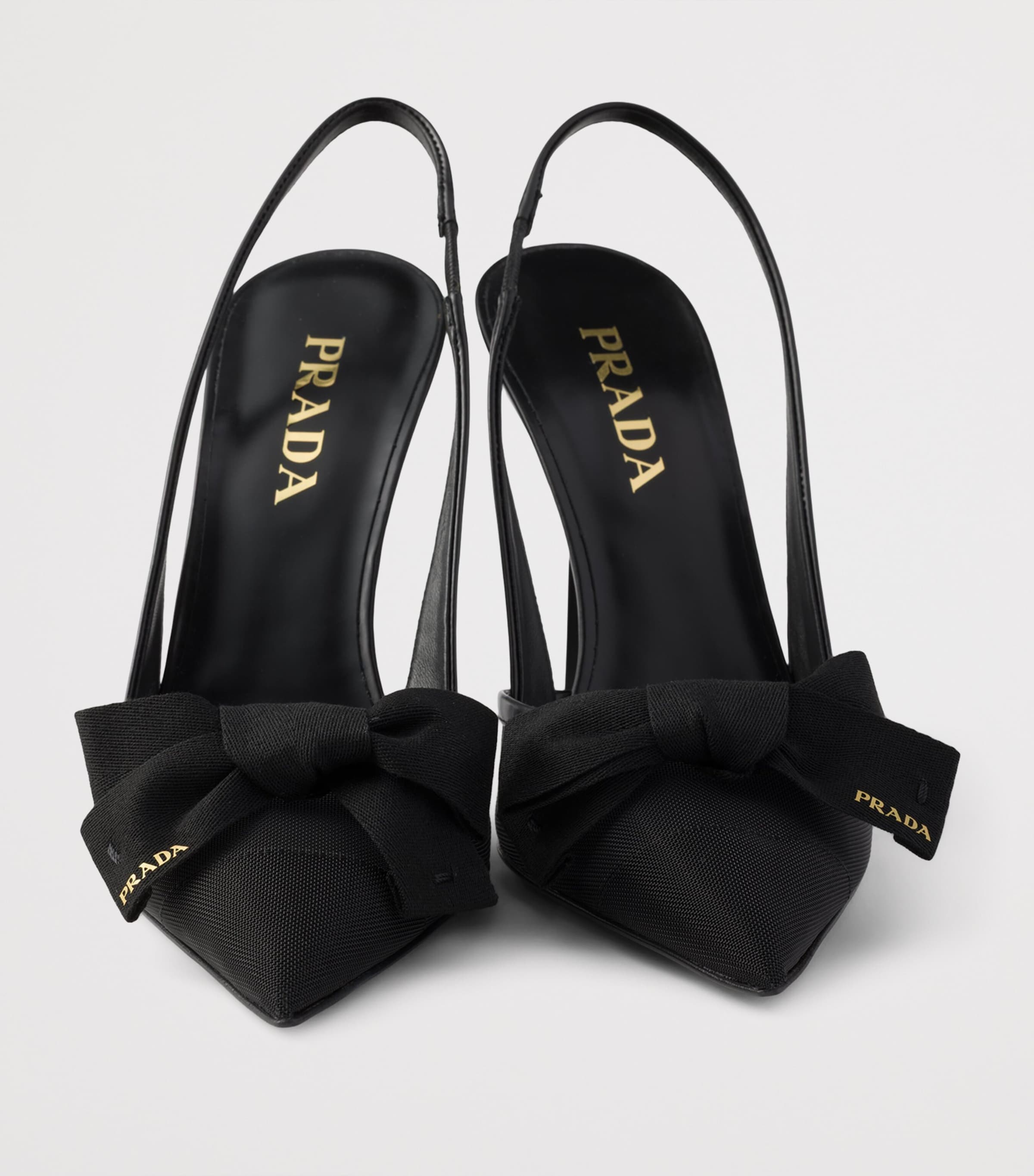 Prada Mesh Bow Slingback Heels 100 Black Image 5