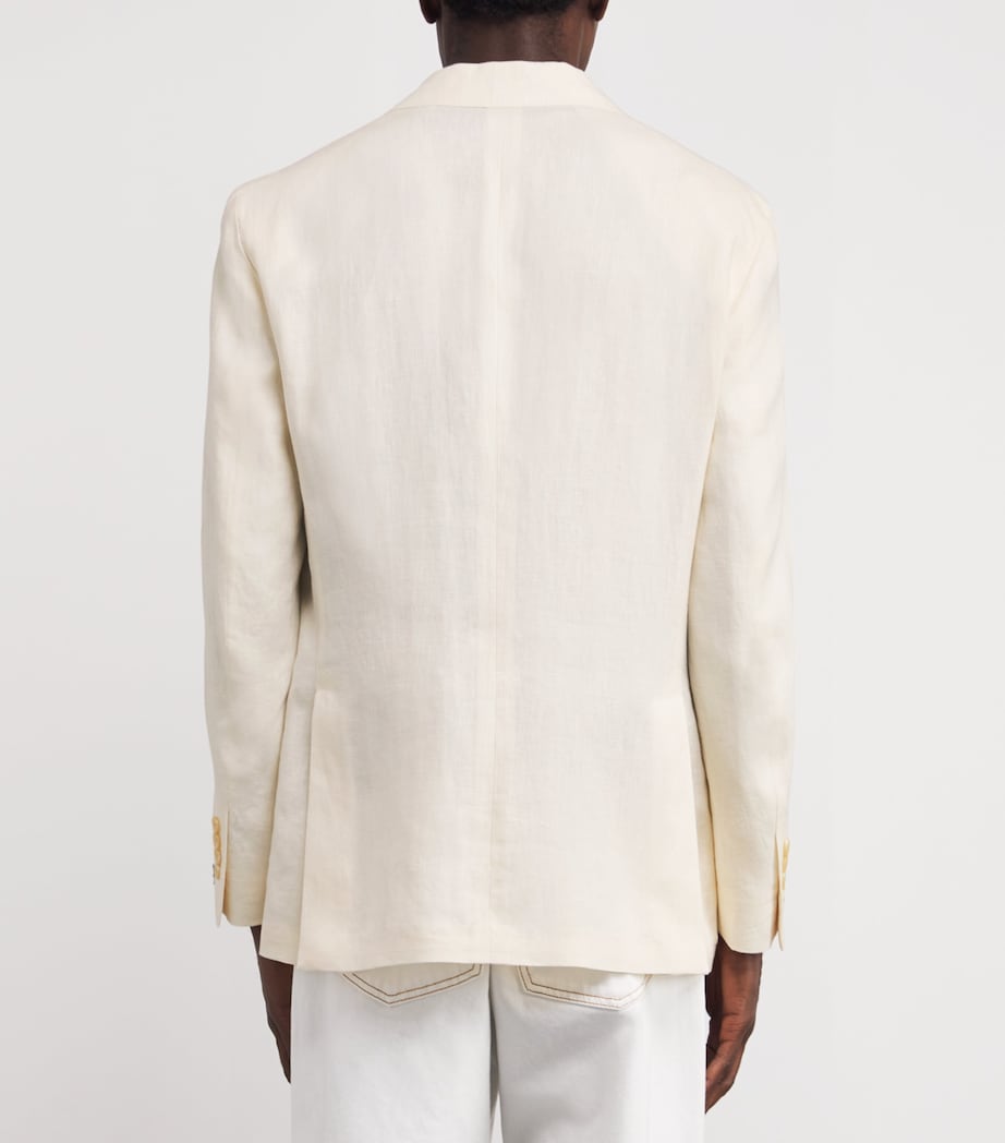Polo Ralph Lauren Mens Linen Blazer Lt Cream Image 4