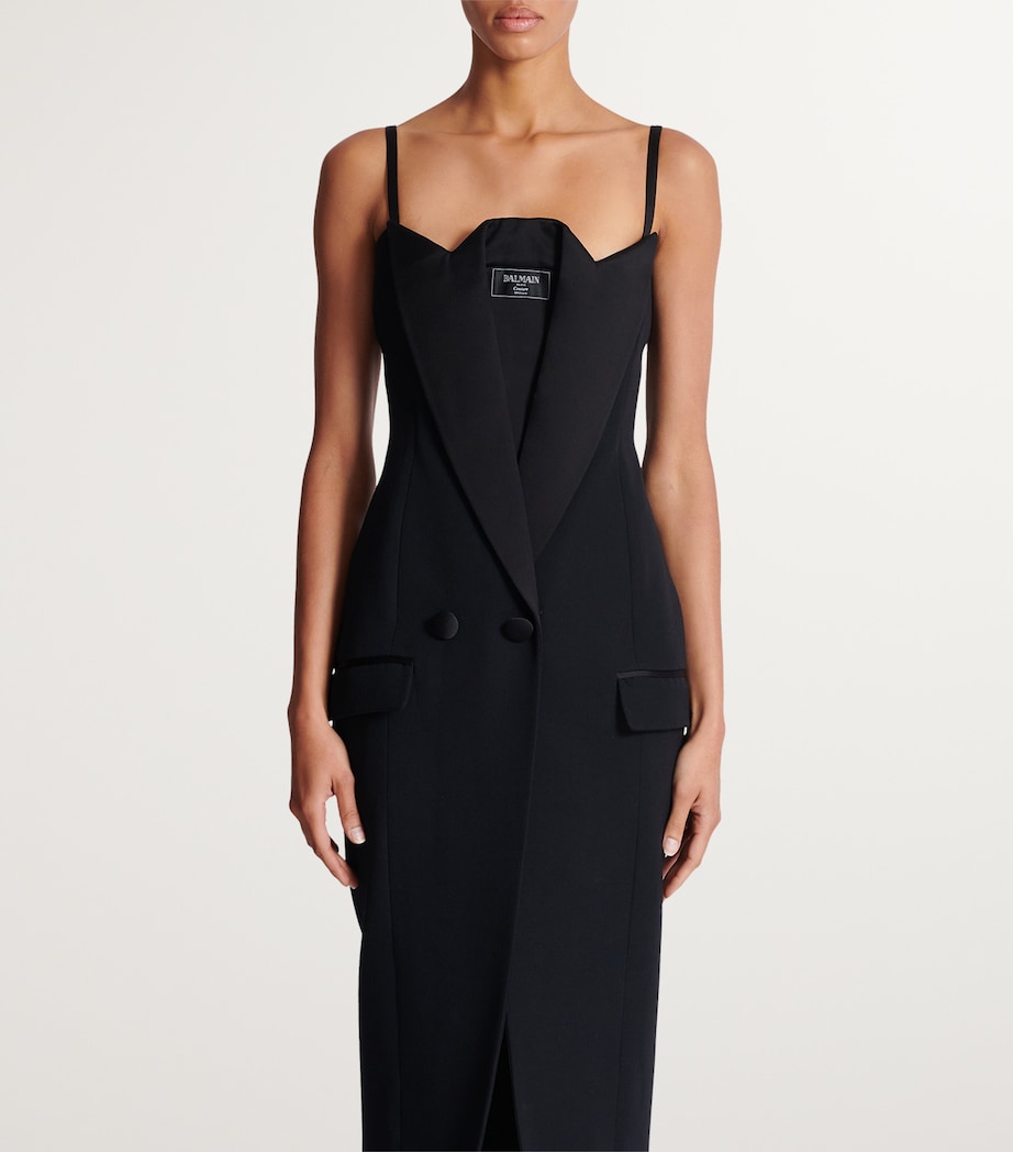 Wool Jacket-Effect Maxi Dress 0PA NOIR Image 2