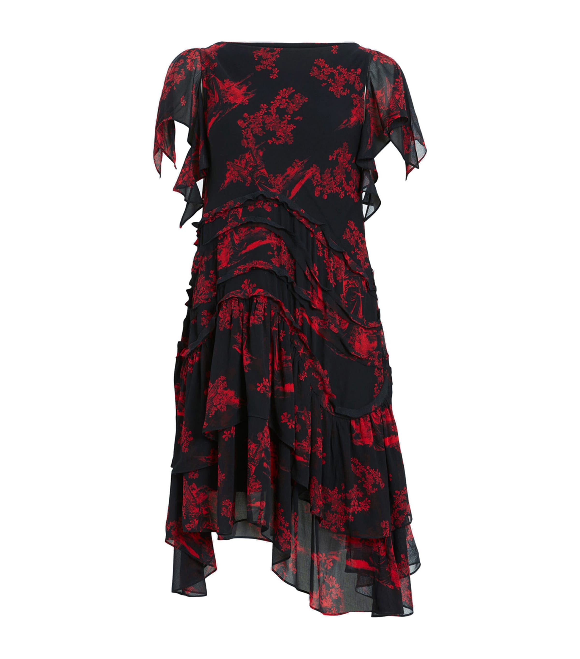 Allsaints Floral Callie Mini Dress In Red