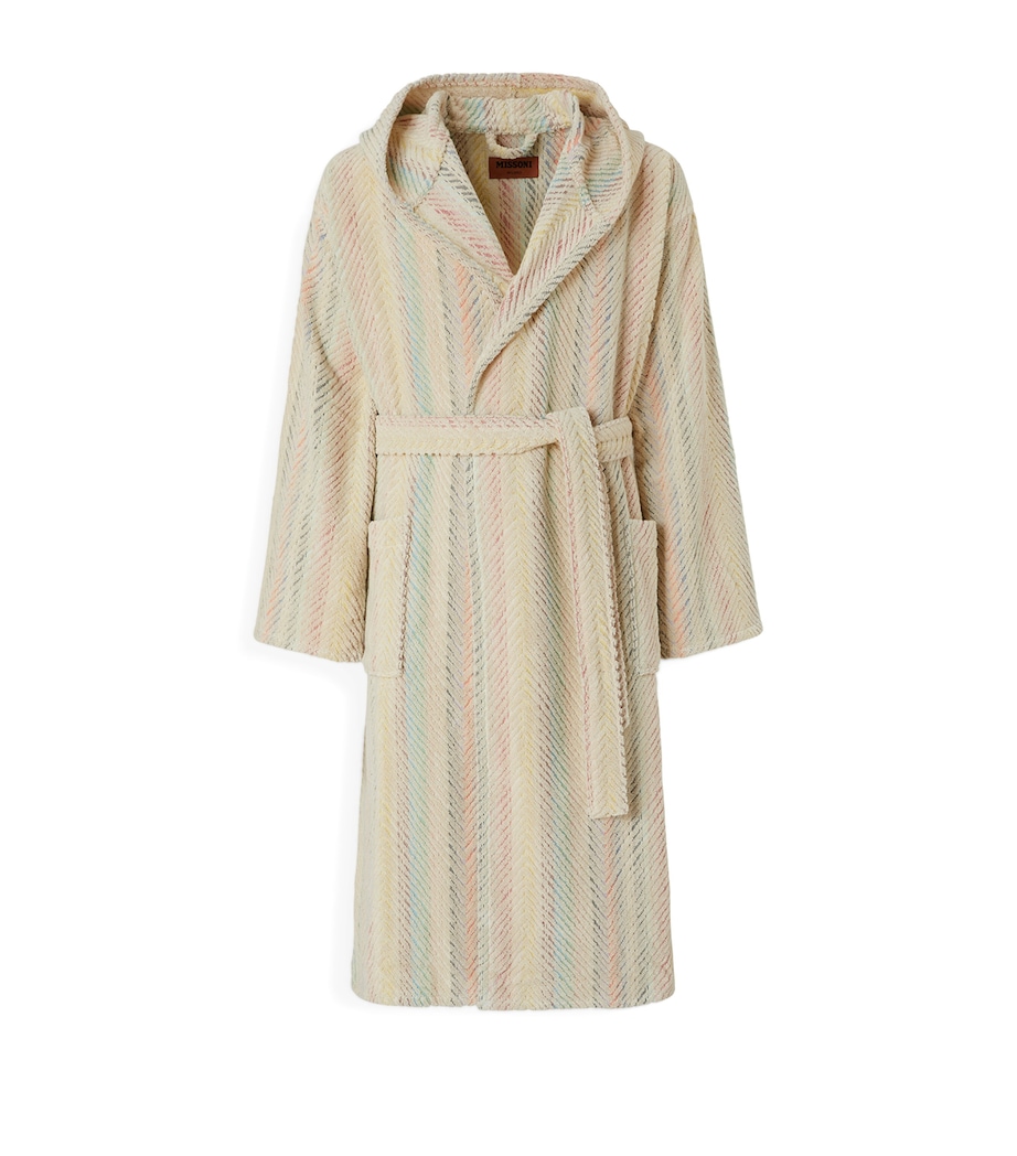 Towelling Herringbone Harmony Robe (Small) 100 - MULTI Image 1