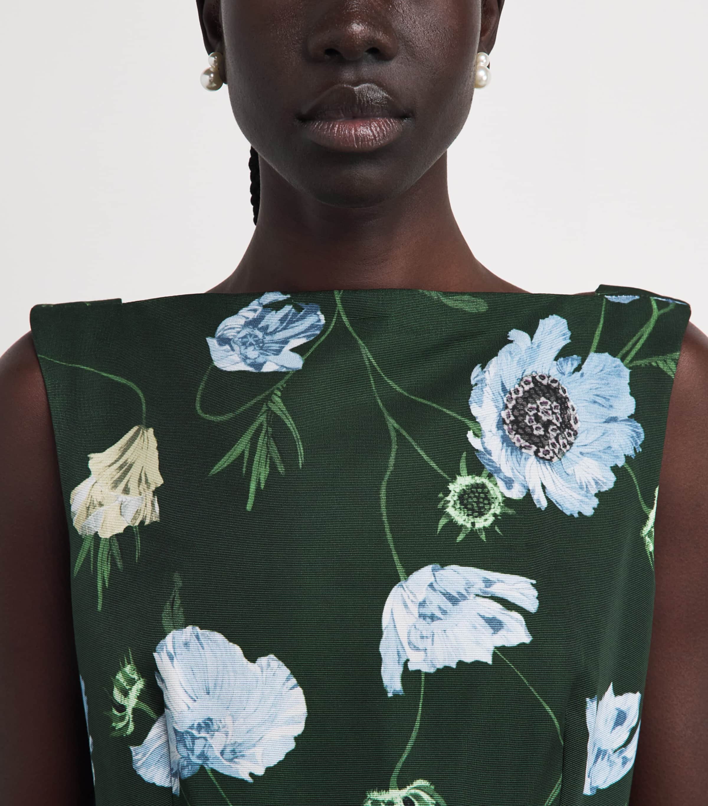 Erdem Womens Sleeveless Floral Midi Dress Blle Epq Ppy Drk Grn Image 3