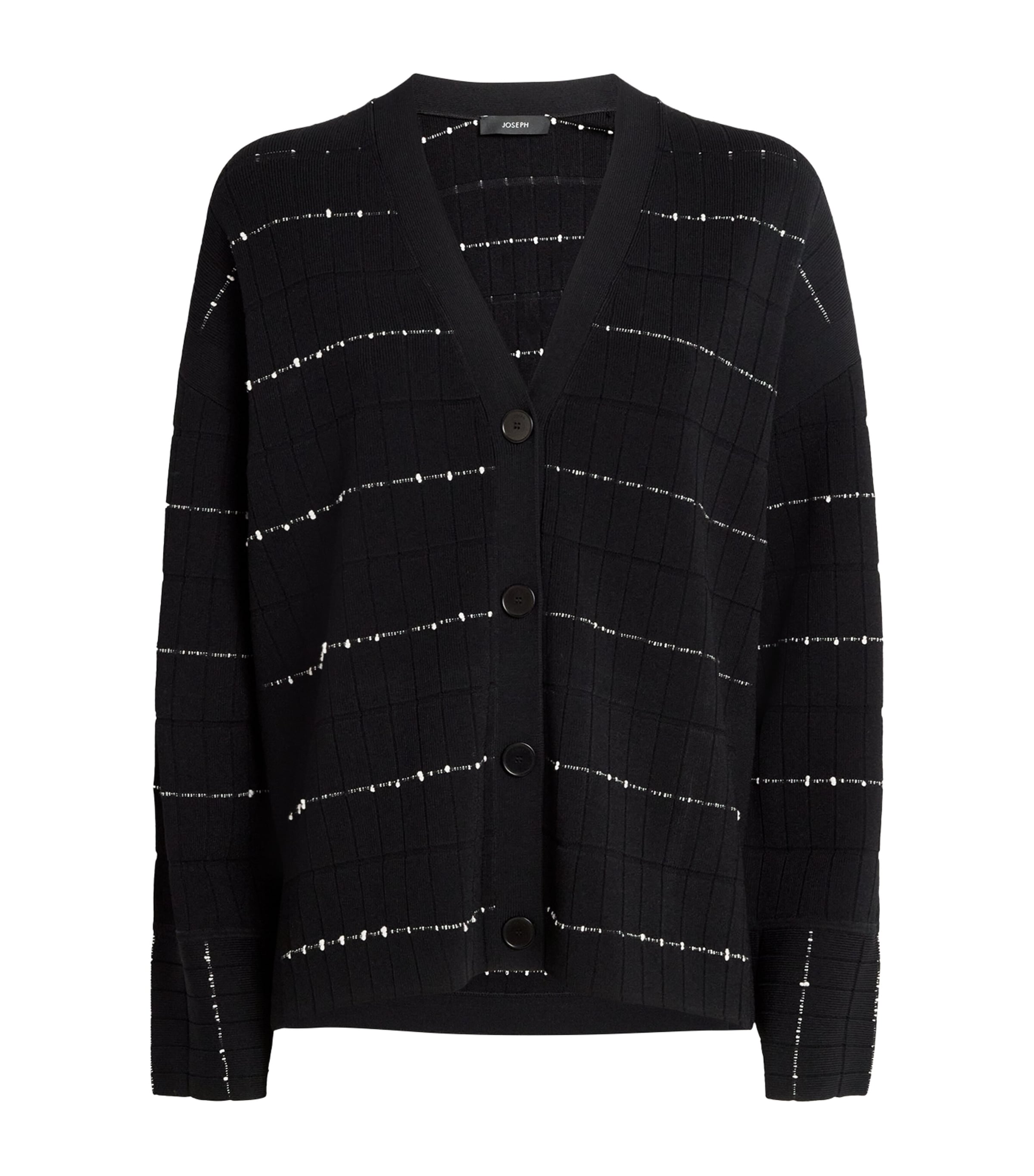 Joseph Fragmented Stripes Cardigan In Black