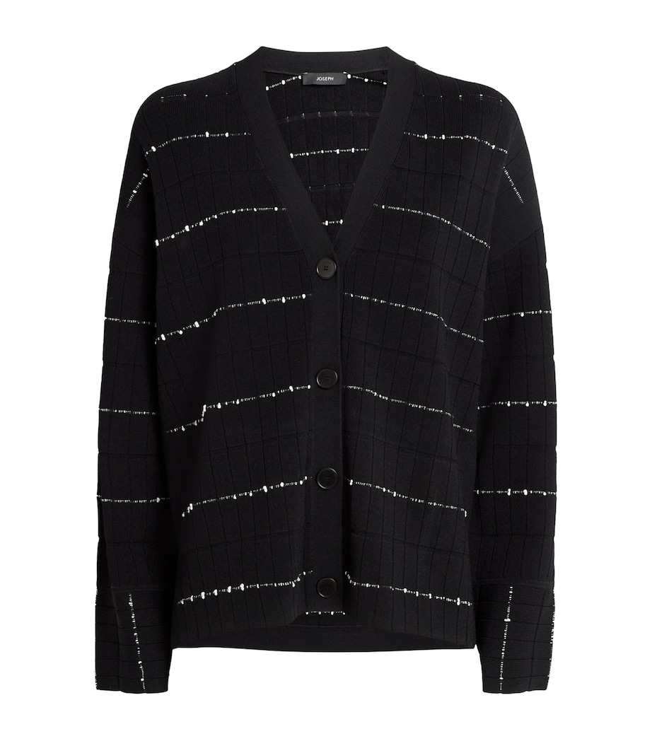 Fragmented Stripes Cardigan BLACK/IVORY Image 1