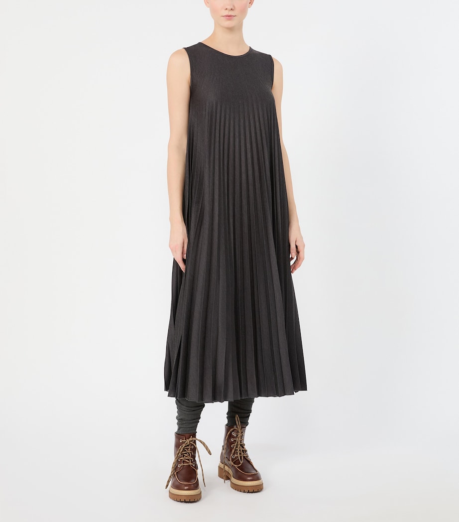 Weekend Max Mara Womens Jersey Midi Dress with Virgin Wool Sweater Dark Grey Image 5