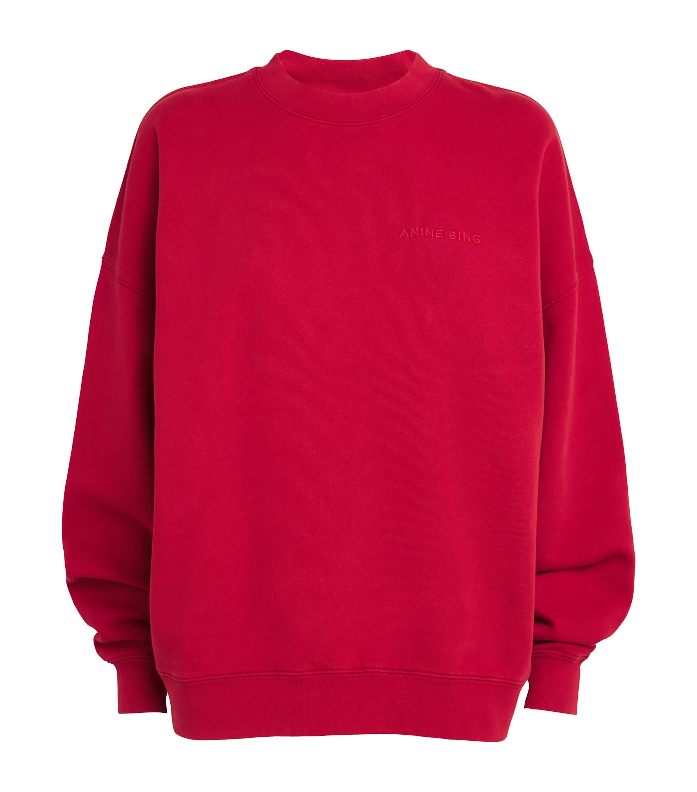 Shop Anine Bing Cotton Miles Sweatshirt In Red