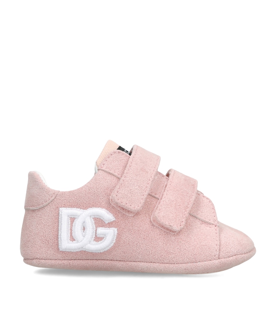 Dolce&Gabbana Kids Suede Logo Sneakers Pink Image 1