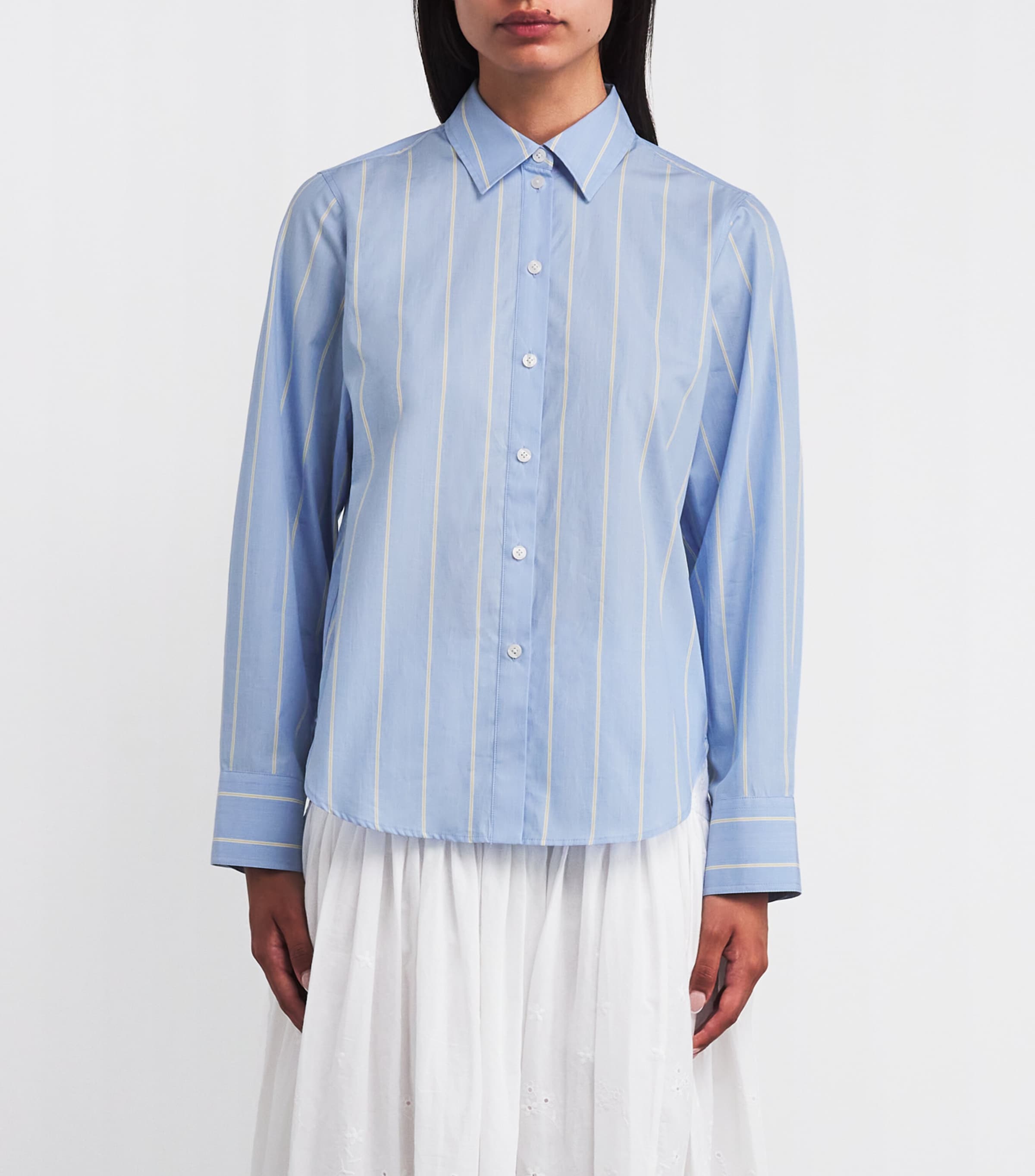 Cotton Stripe Forever Shirt CHAMBRAY BLUE/YELLOW Image 3