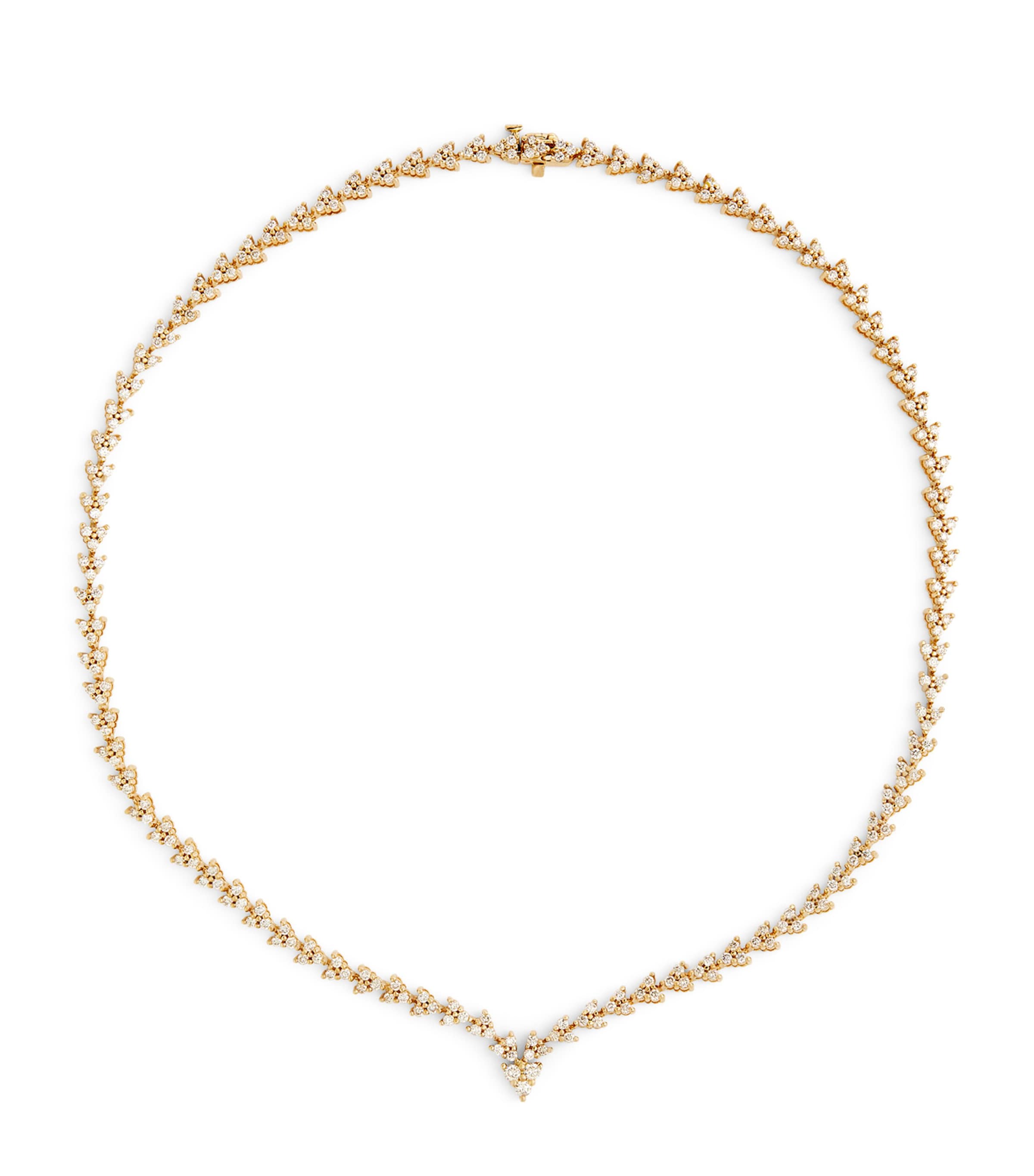 Shop Jacquie Aiche Yellow Gold And Diamond Tennis Necklace