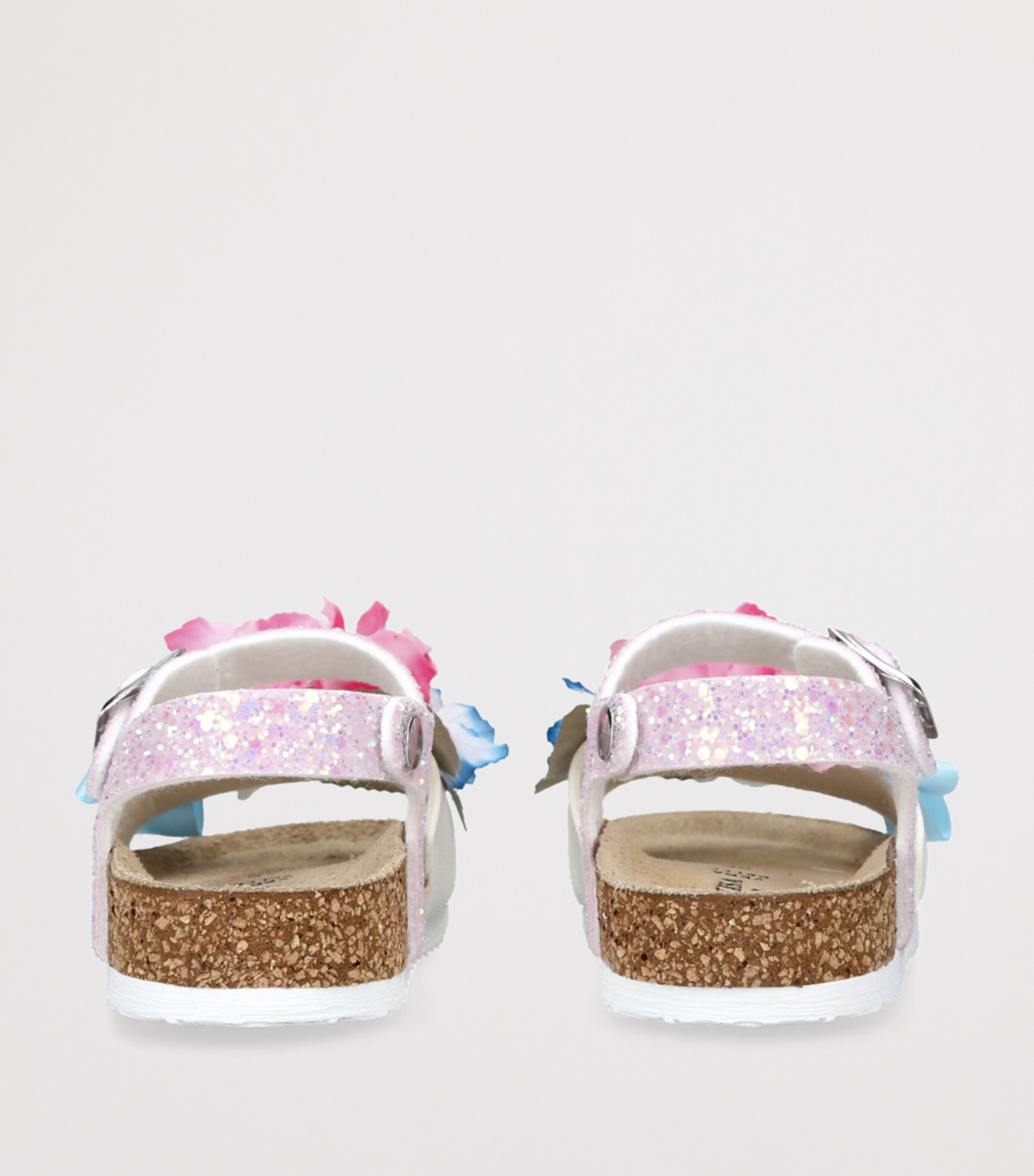 Floral-Appliqué Sandals PINK COMB Image 2