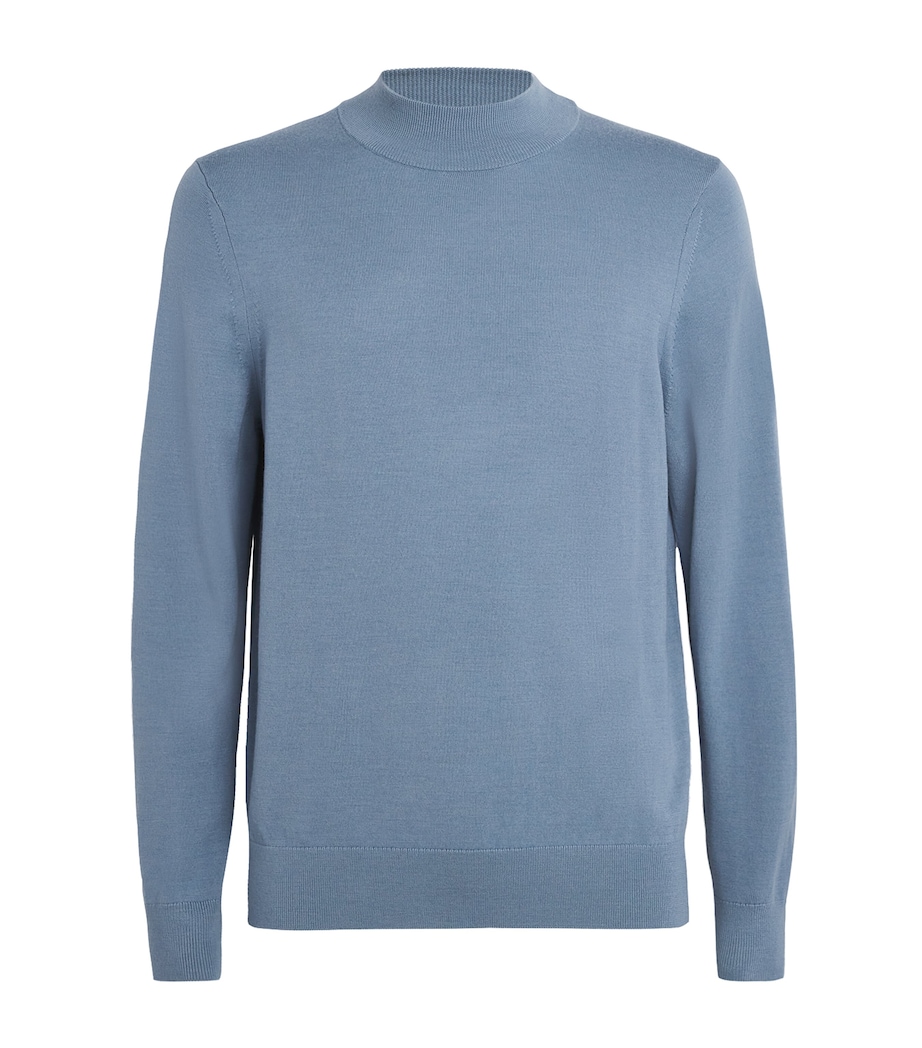 Wool High-Neck Sweater CHAMBRAY. Image 1