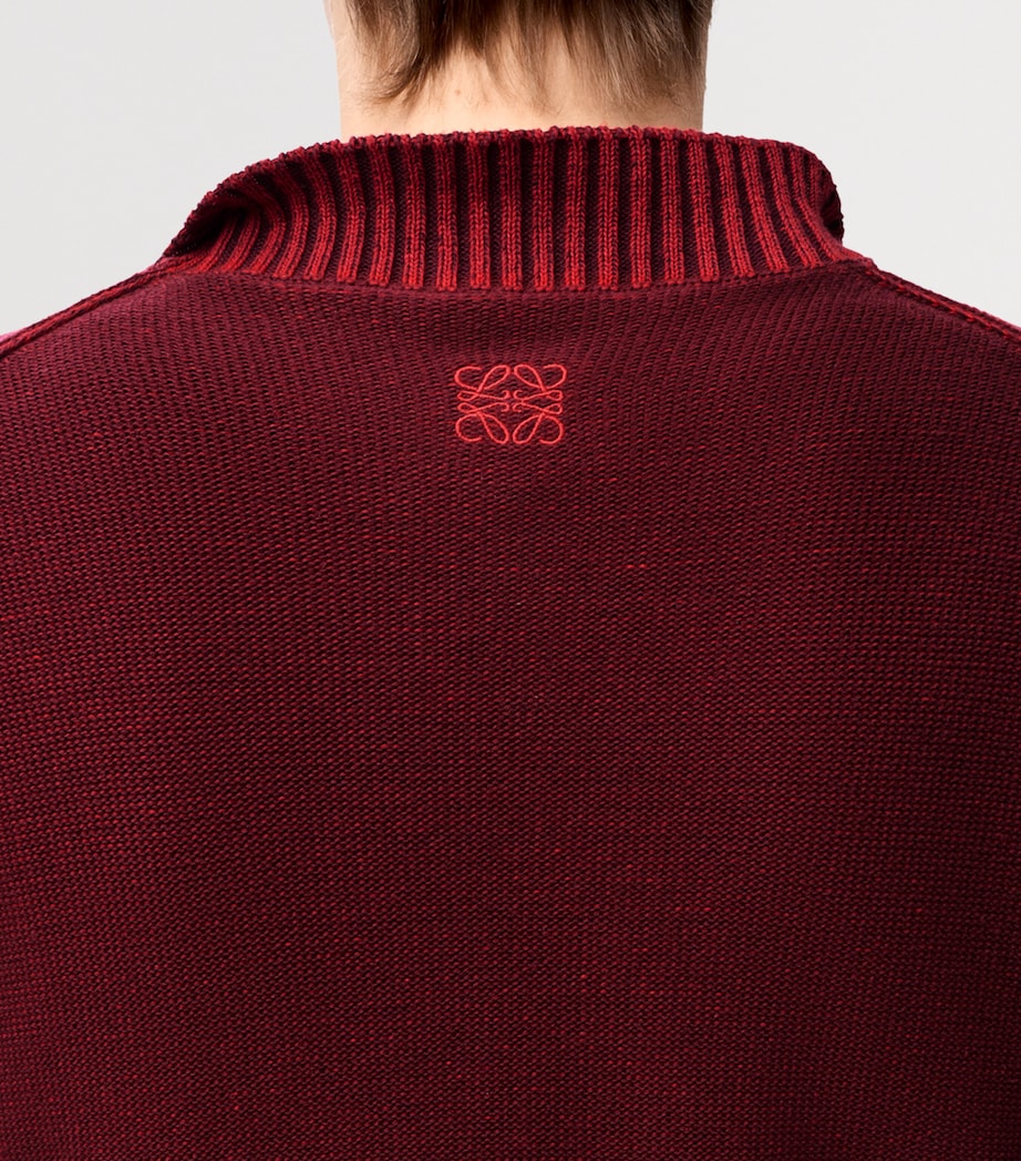 LOEWE Mens Anagram Sweater Burgundy/red Image 5