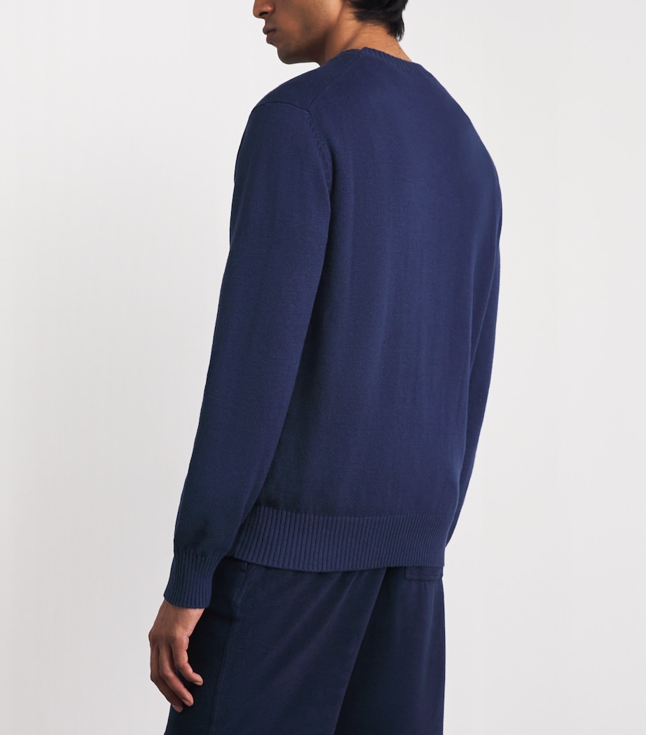 Vilebrequin Mens Cotton-Cashmere Turtle Rayol Sweater Encre Image 5