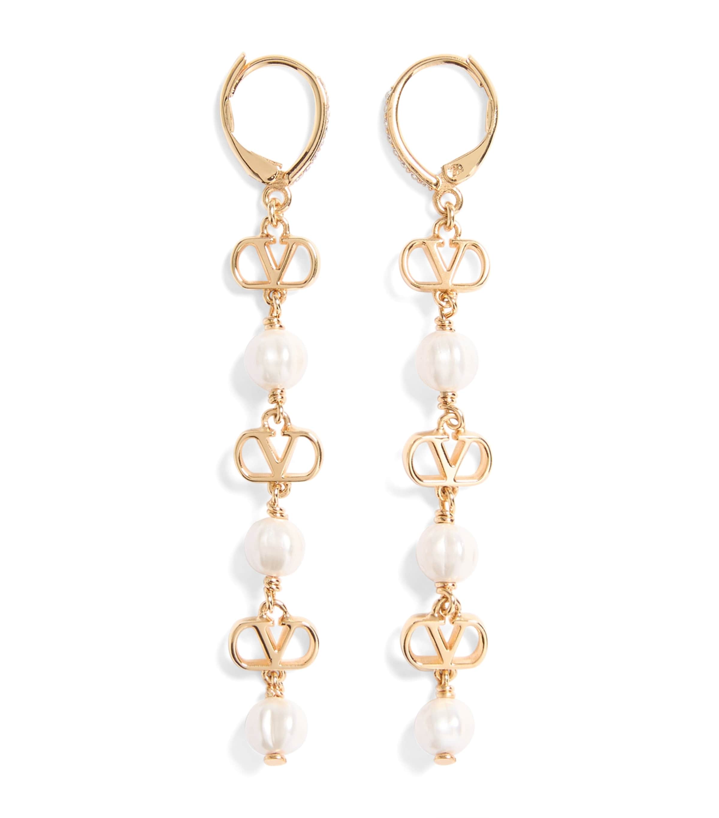 Valentino Garavani Faux Pearl VLogo Signature Drop Earrings Cnp Image 1