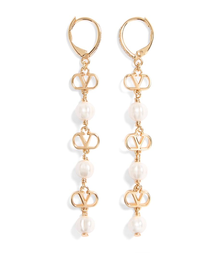 Valentino Garavani Faux Pearl VLogo Signature Drop Earrings Cnp Image 1