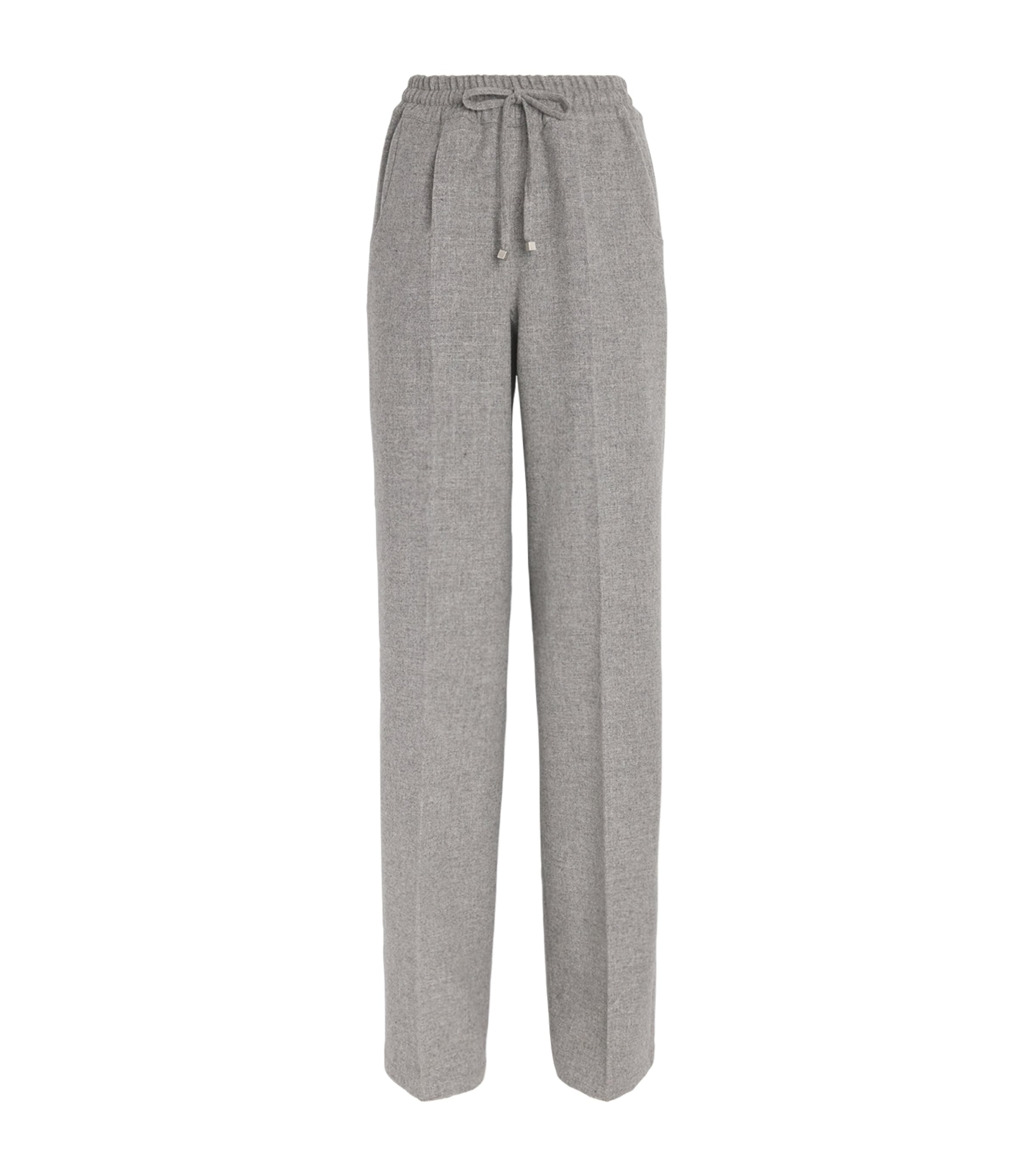 Kiton Virgin Wool-cashmere Shimmer Trousers In Gray