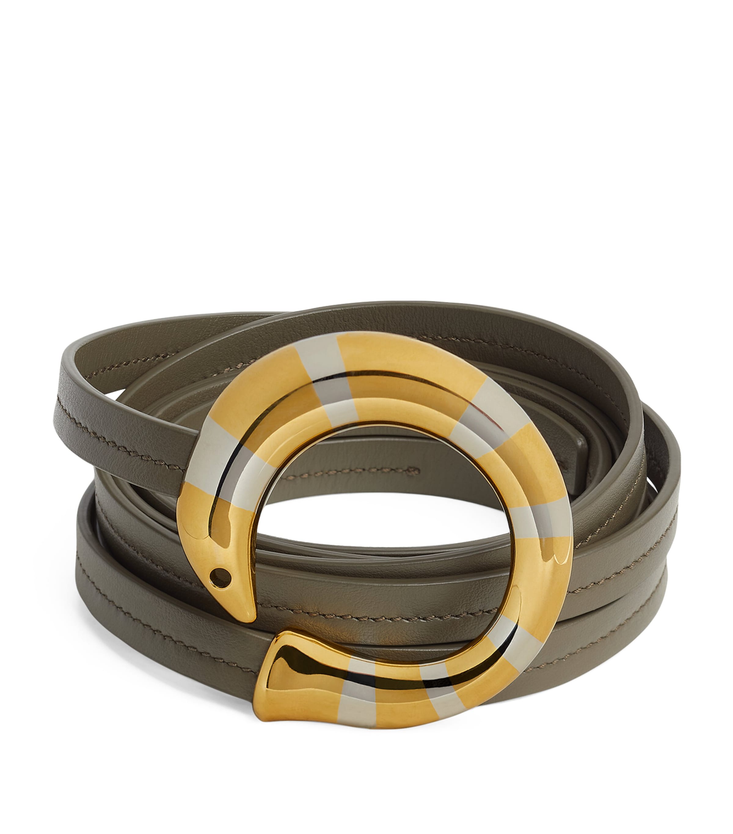 ベルト BOTTEGA VENETA BLACK LEATHER SARDINE BELT Bottega Veneta Sardine Fondant buckle belt in leather